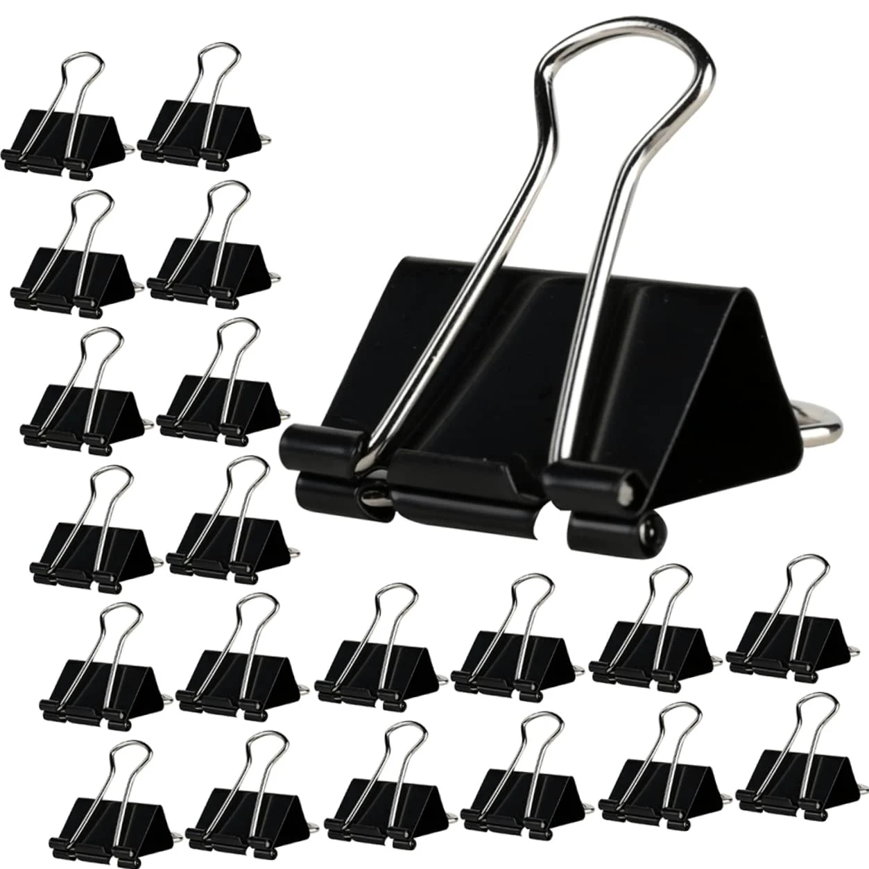 Fermagli Ufficio Binder Clips Neri 36pezzi in Ferro per Fogli | Raccoglitori Documenti Ufficio, Oggetti Scuola e Cartoleria Scuola, Clip Lenzuola, Festa Scuola Decor