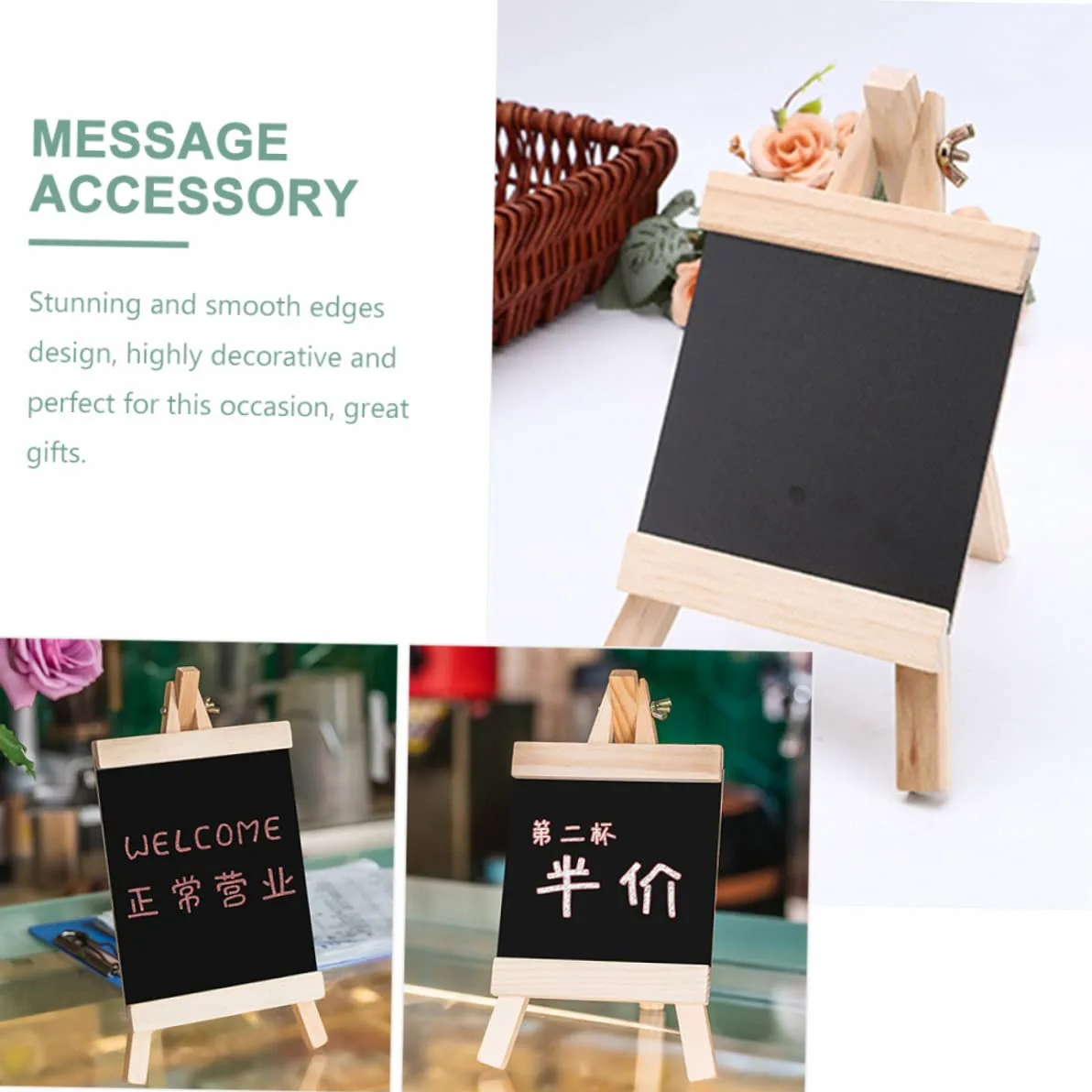 Operitacx 6pezzi Lavagna Decorativa Da Tavolo Lavagna Verticale Per Messaggi e Segnaletica Per Eventi Per Matrimoni Feste e Ristoranti Accessorio Multifunzionale Per Casa e Ufficio