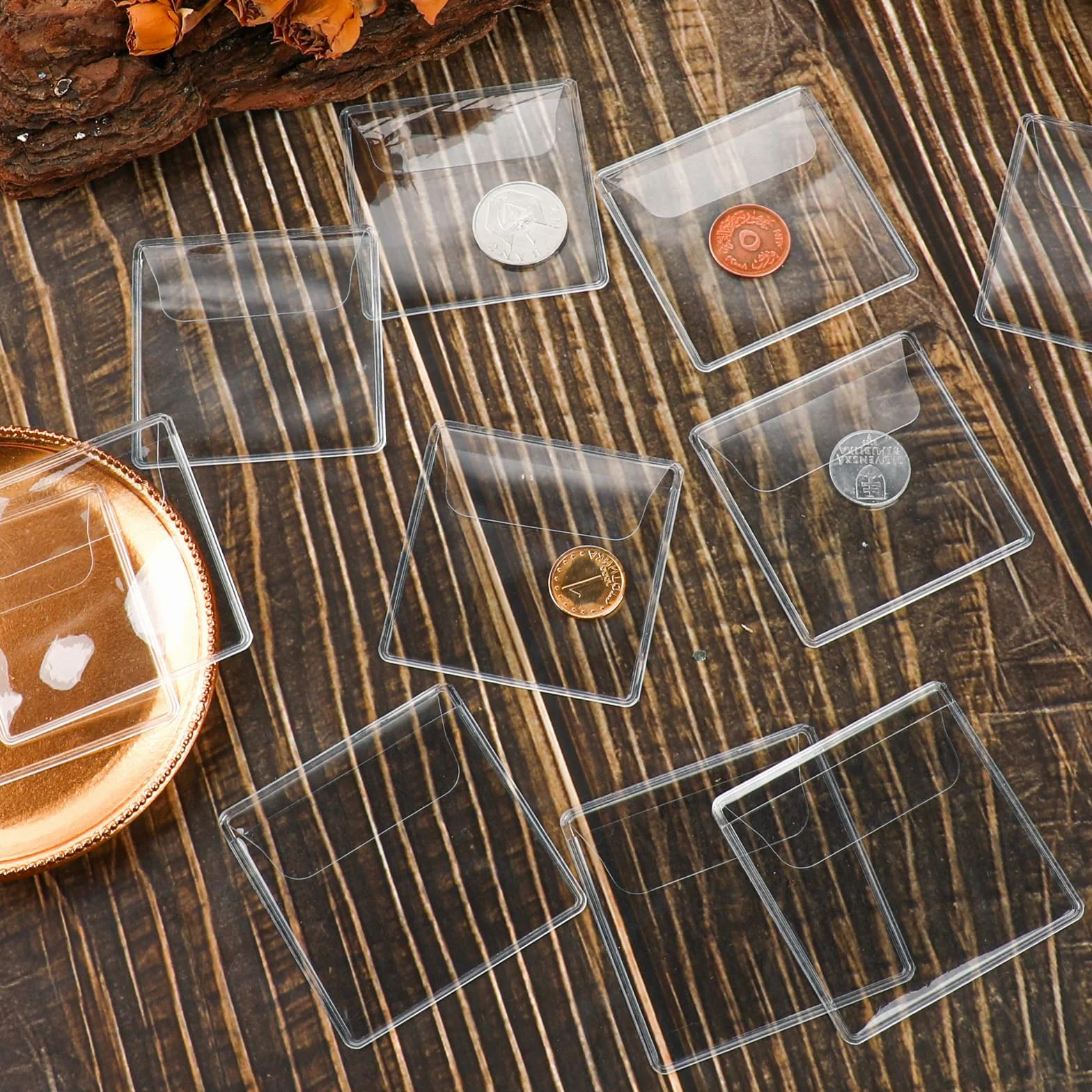 Giantree Set di 50 buste per monete 5,5 x 5,5 cm in plastica