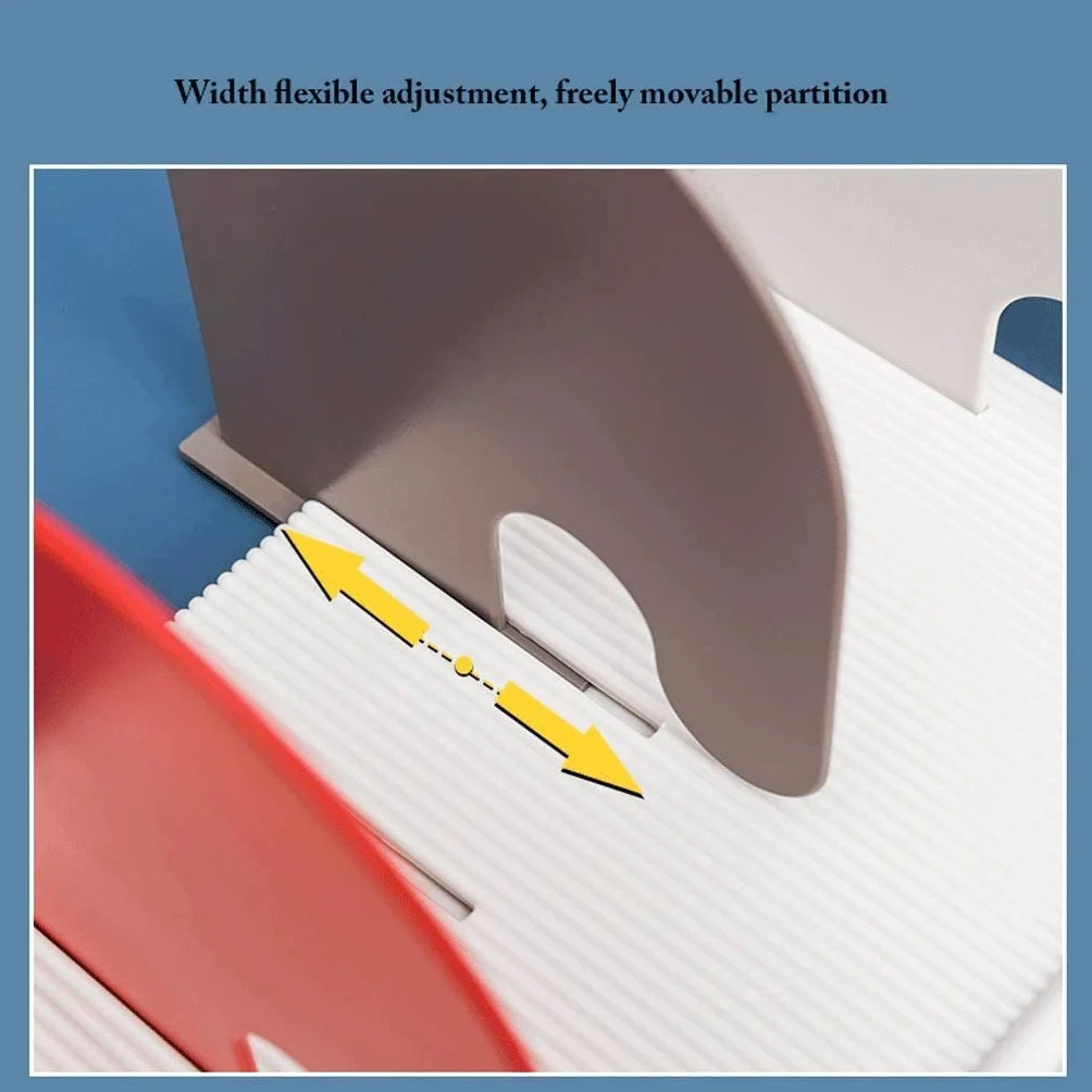 Reggi Libri, Fermalibri File Organizer Scaffale Per Libri Per Per A 4 Sezioni Per Regolabile Con Per Fondo Ondulato Imitazione Ufficio Casa Scrivania(A)