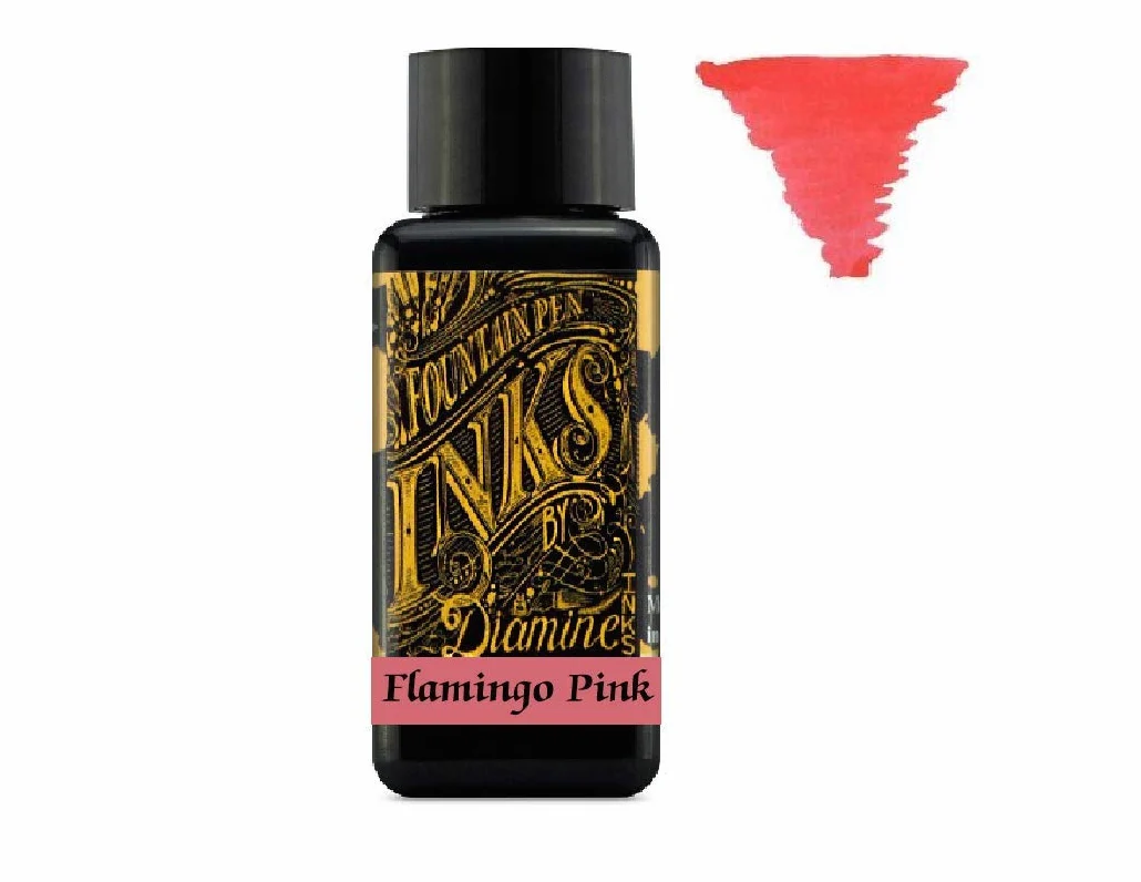 Diamine Inchiostro Per Penna Stilografica 30ml - Ruota dei Colori - 6 x Bottiglie - Tyrian Purple, Flamingo Pink, Earl Grey, Spring Green, Eau de Nil, Ancient Copper