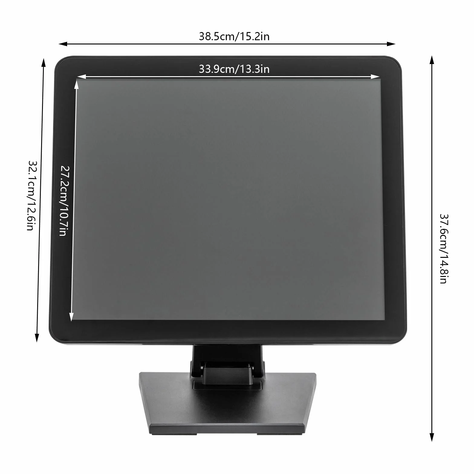 Display per cassa da 17 pollici/15 pollici, risoluzione 1280 × 1024/1024 × 768, touchscreen, sistema di cassa, pieghevole, touch a 10 punti, per ristoranti, supermercati (17 pollici)
