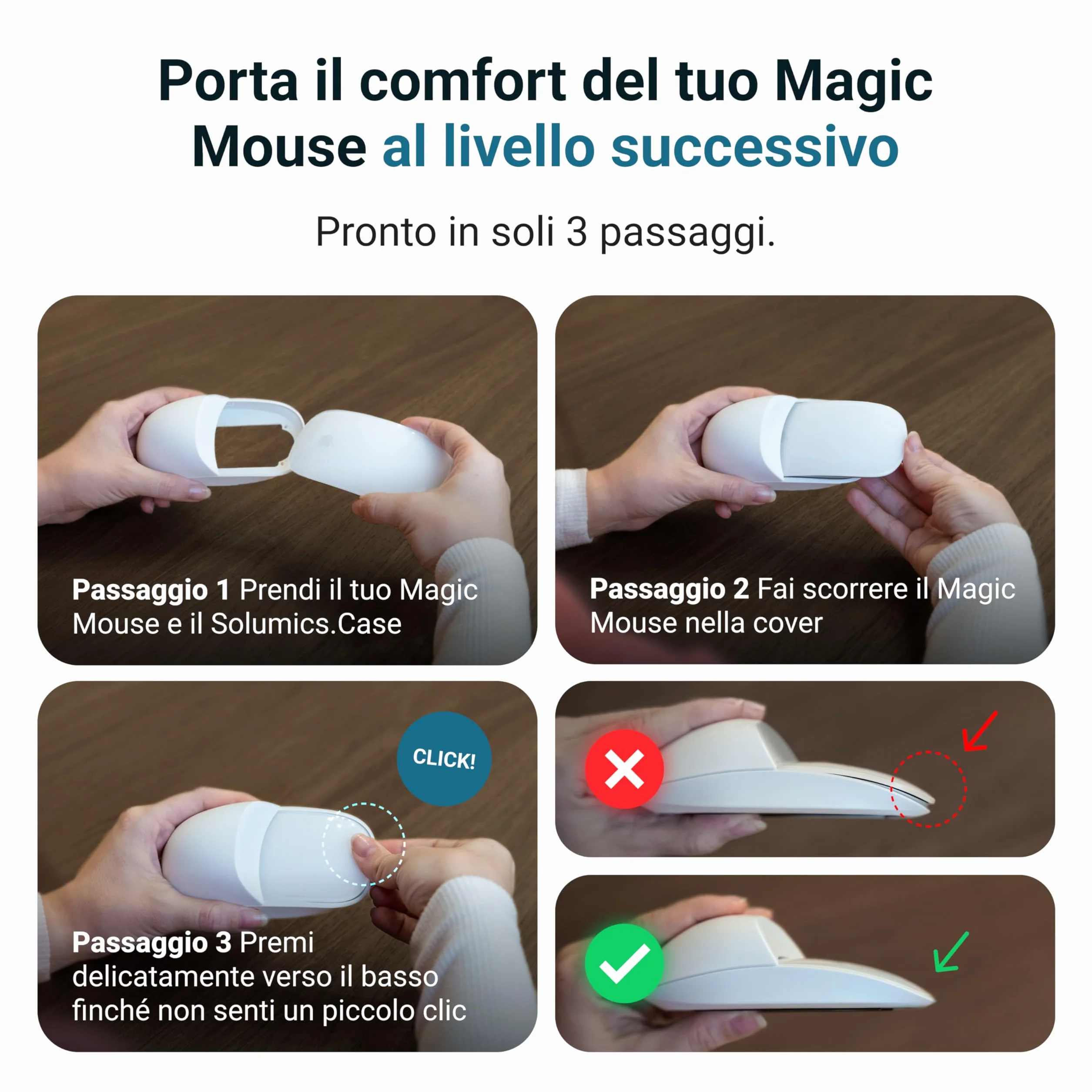 Custodia Magic Mouse per una postura migliore | L’upgrade per la Magic Mouse Apple | Custodia mouse Apple compatta | Accessori iMac ideali