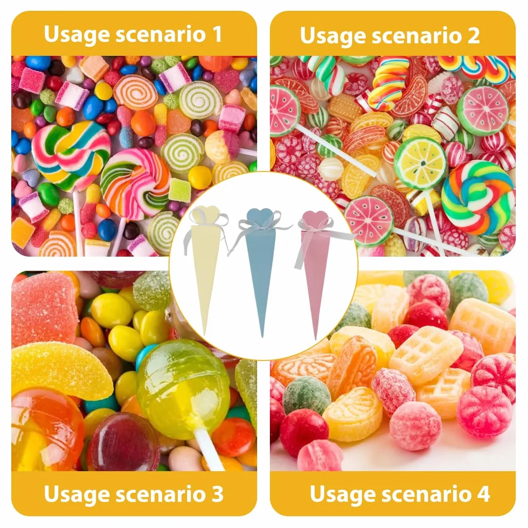 IKOPFLN 16 Pezzi Scuola Cono Ragazze Zucchero Cono Craft Kit Riempimento Busta Scuola