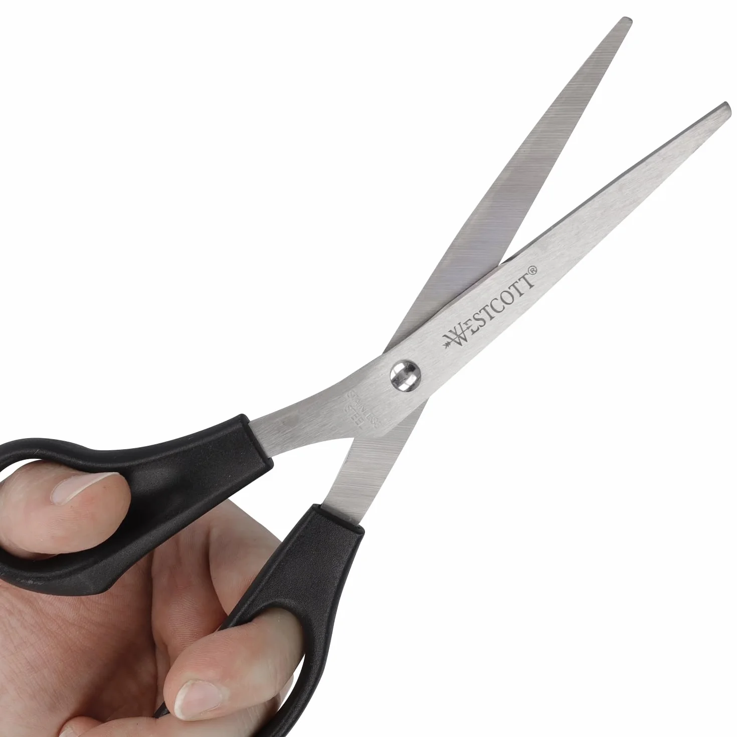 Forbici Westcott 8" (20,3 cm) nere per mancini, ufficio, lama extra affilata, acciaio inossidabile