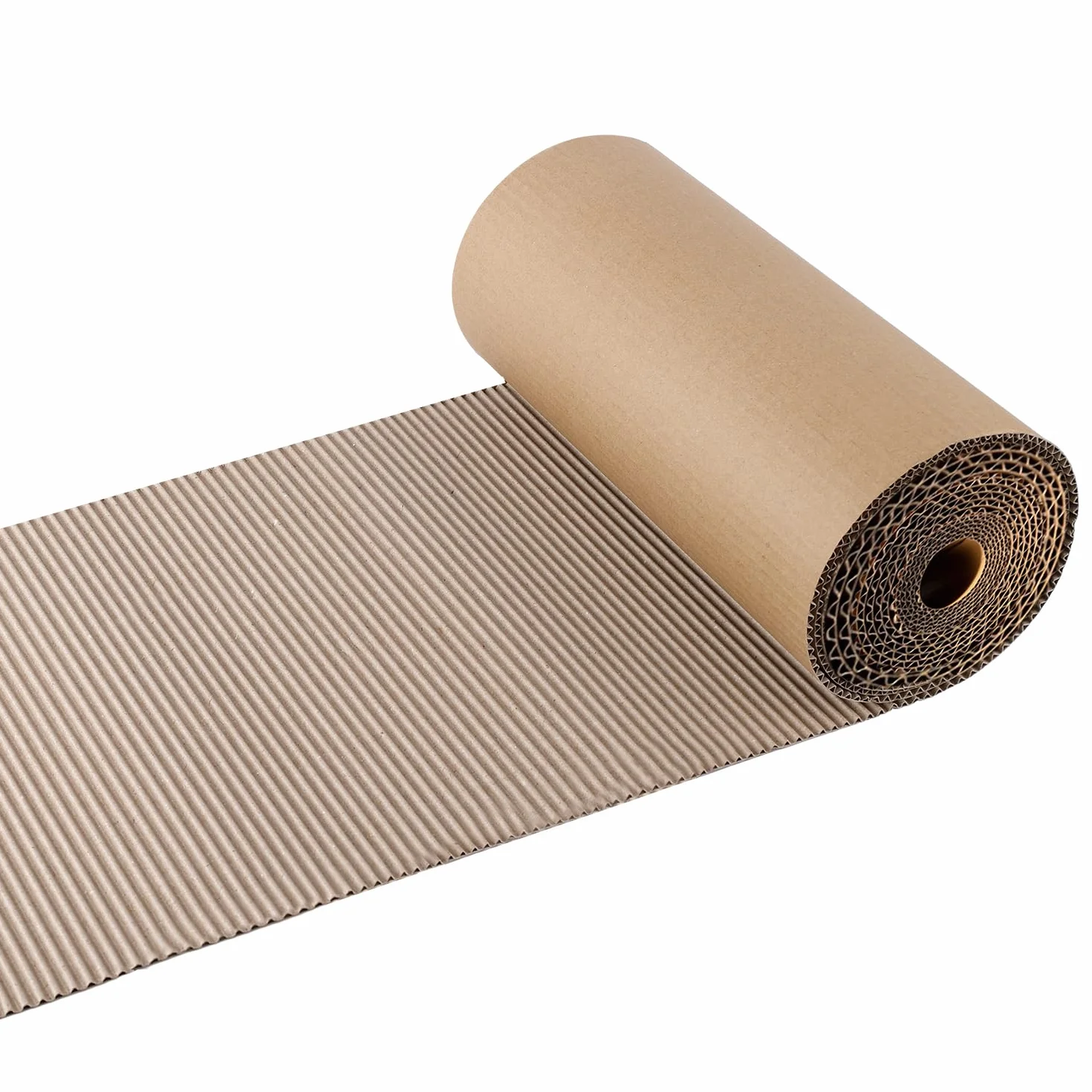 PEUTIER Rotolo di Cartone Ondulato a Faccia Singola, Cartone Ondulato Rotolo per Spedizione Flauto B Carta da Imballaggio Ondulata in Cartone Fai Da Te per l'Imballaggio lo Stoccaggio la Spedizione