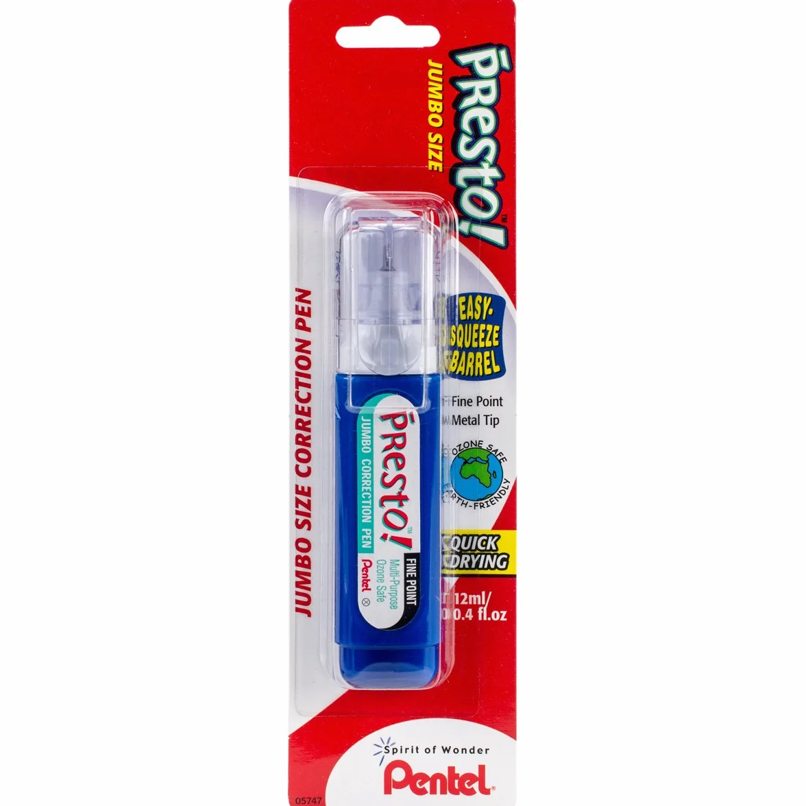Pentel Presto! Jumbo penna correttiva punta fine metallo 1 sztuka biały