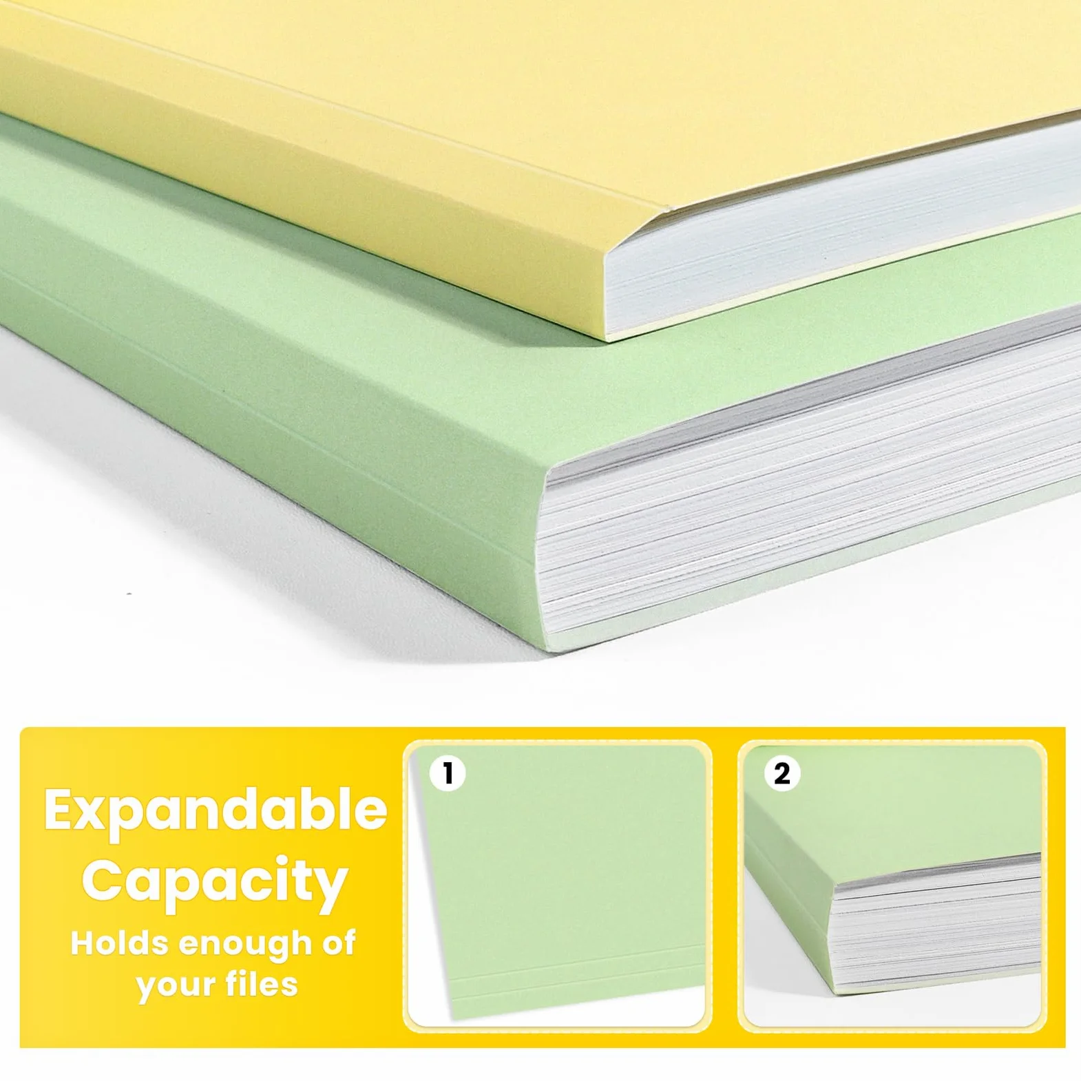 SUNEE Cartelle portadocumenti, confezione da 120 cartelle Manilla, 8,5 x 11, 12 colori, per ufficio, casa, scuola, per documenti e documenti