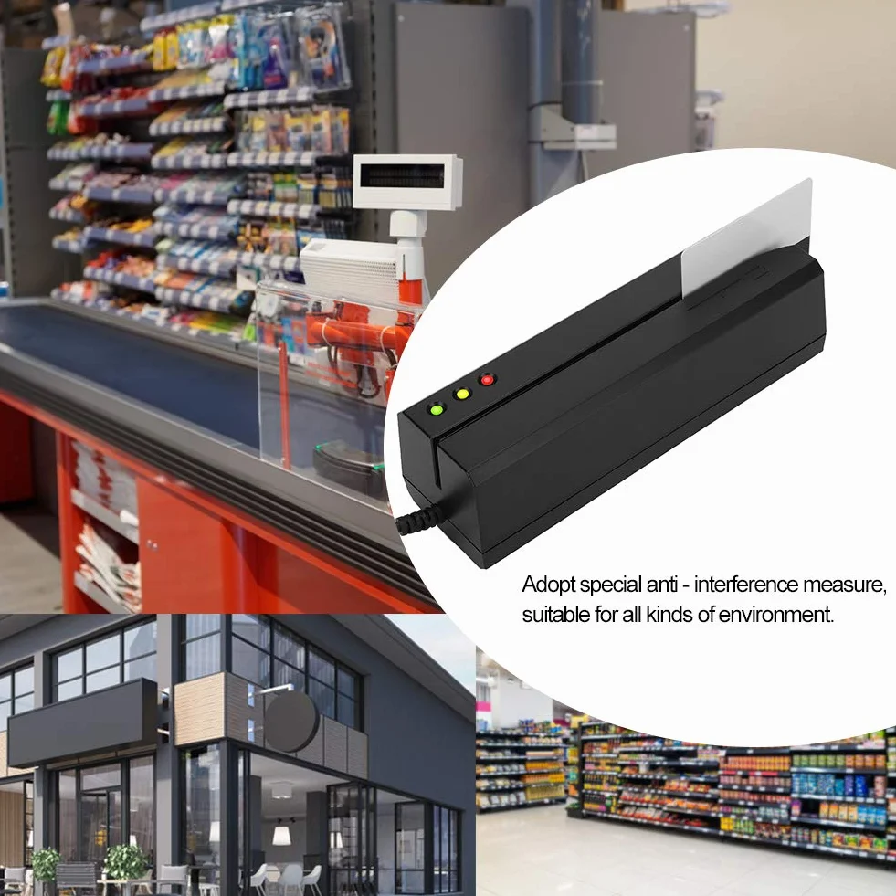 Lettore di Schede a Banda Magnetica MSR605X, Indicatore LED e Cicalino per Stato di Lettura e Scrittura, velocità Manuale Alta e Bassa, Supporto a 3 Tracce ISO ANSI DIN