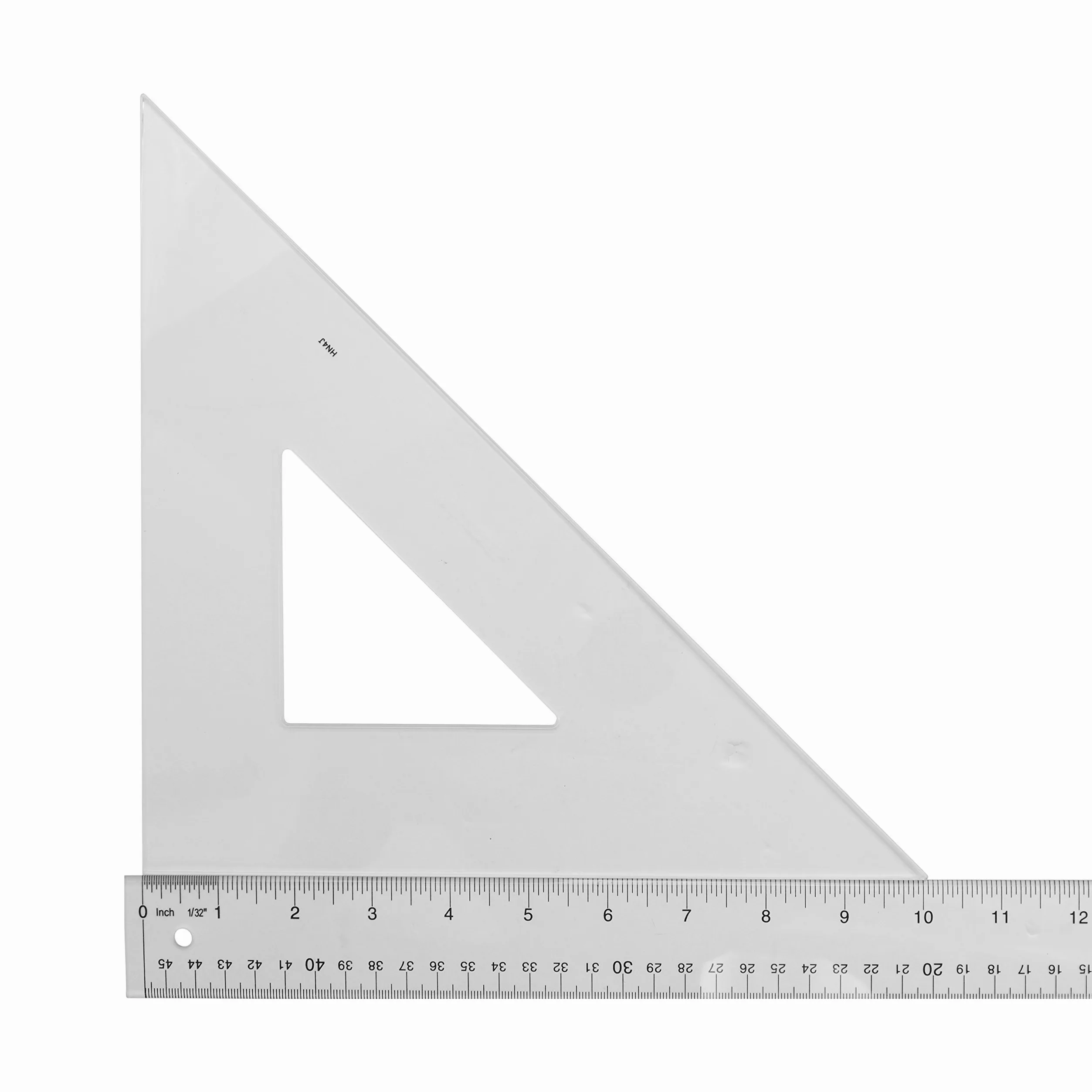 Westcott S450 – 25,4 cm in Do, 45/90 gradi righello triangolare, polistirolo, dimensioni 25,4 cm, trasparente