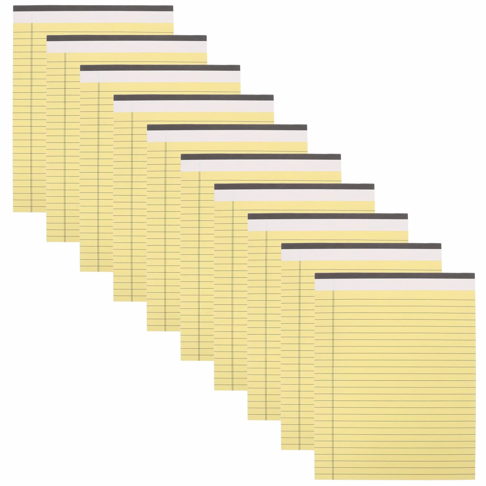 FUOYLOO Blocchi per Appunti Legali Gialli 10 Pezzi, Formato 20,3x28 Cm, Carta 80 G/m² Fronte-retro, Quaderno a Righe per Ufficio, Scuola e Gestione Attività Giornaliere