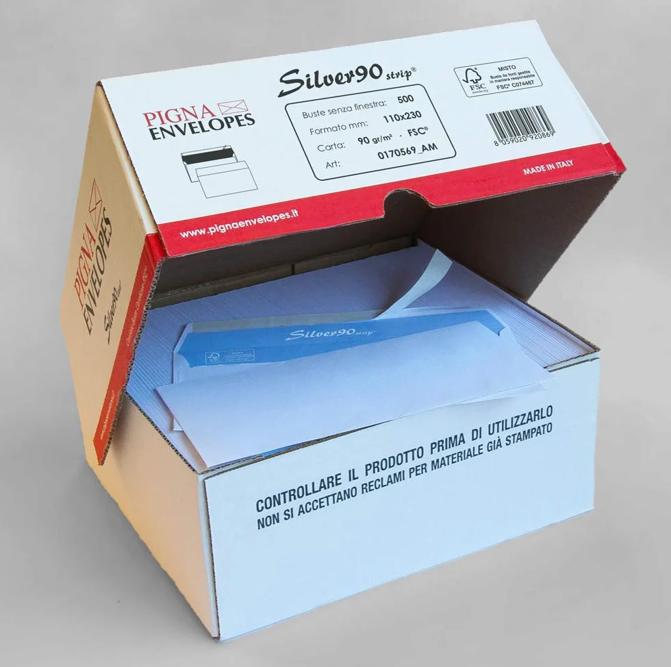 Silver Strip Buste Commerciale F.To 110 x 230 in Carta Uso Mano Fsc 90 g