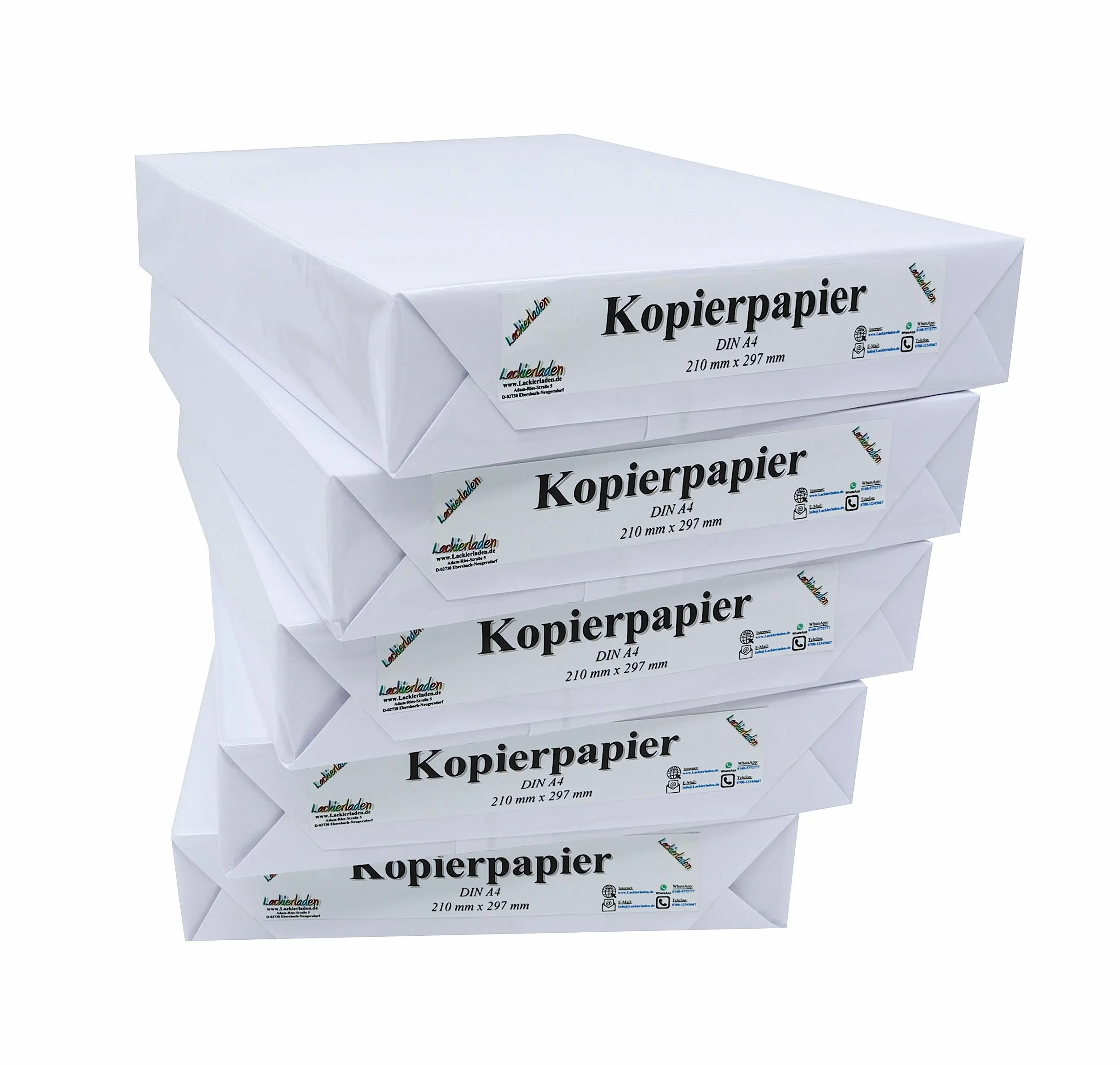 2500x Carta fotocopie DIN Foglio A4, 80g/qm