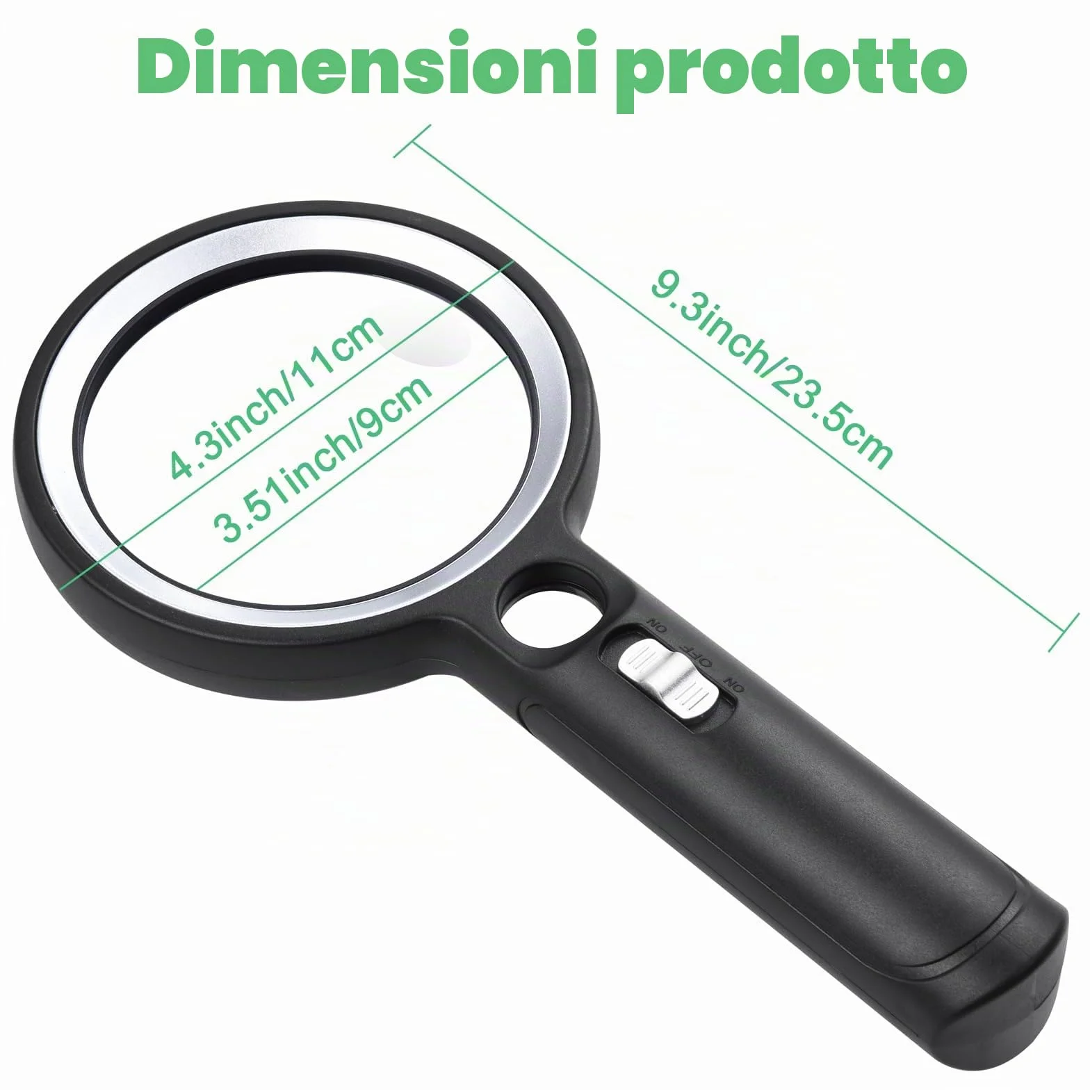 Lente d'ingrandimento LED 30X 45X 60X Professionale 2 Modalità 30 LED per Lettura Ispezione
