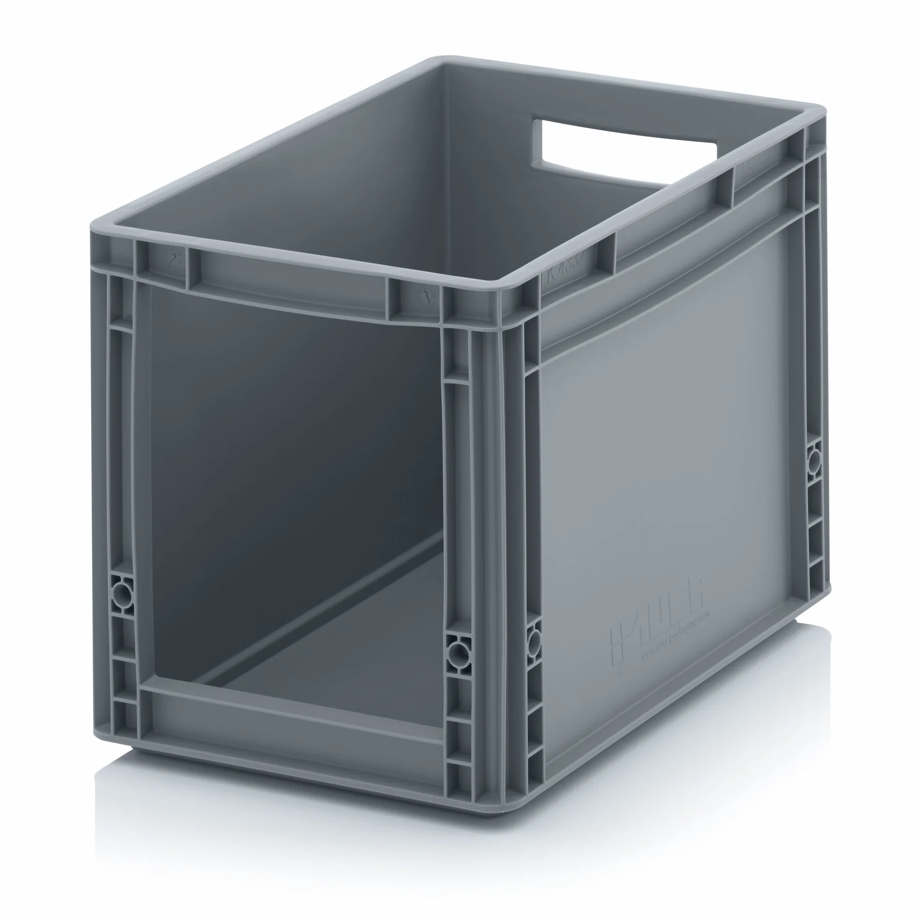 Auer Packaging Euro cassetta portaoggetti, 40 x 30 x 32 cm, con metro pieghevole gratuito, contenitore europeo con finestra