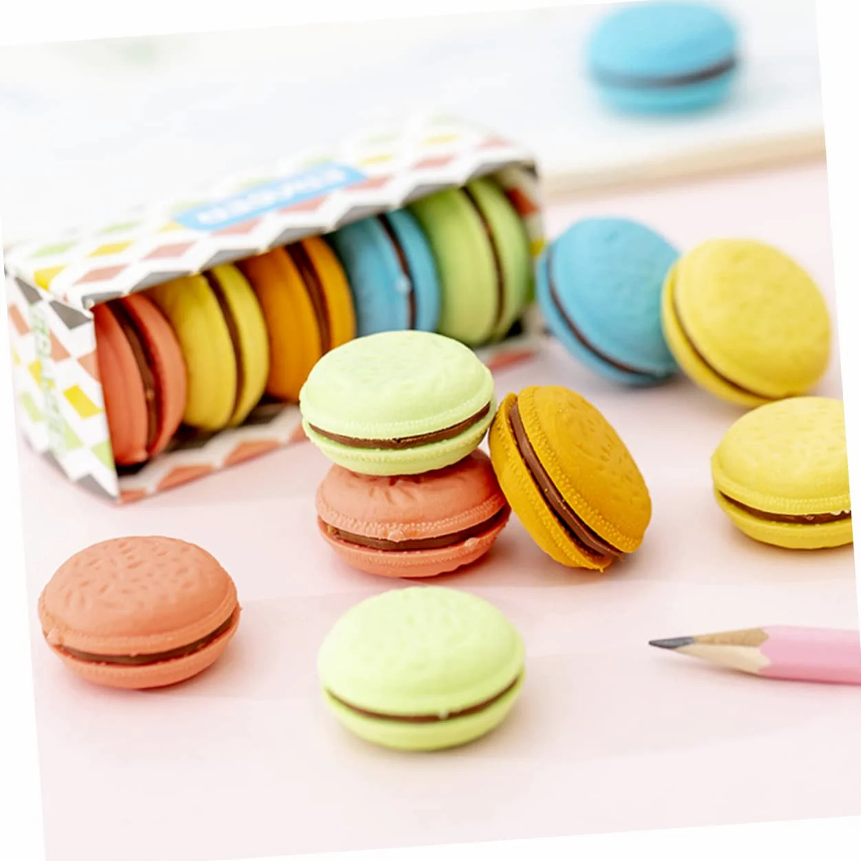 Lurrose 3 Set Gomma Macaron Gomme Da Cancellare Gomma Per Di Sabbia Evidenziatore Cancellino Magnetico Per Lavagna Bianca Cartone Animato Da Cancellare 4 Scatole*3