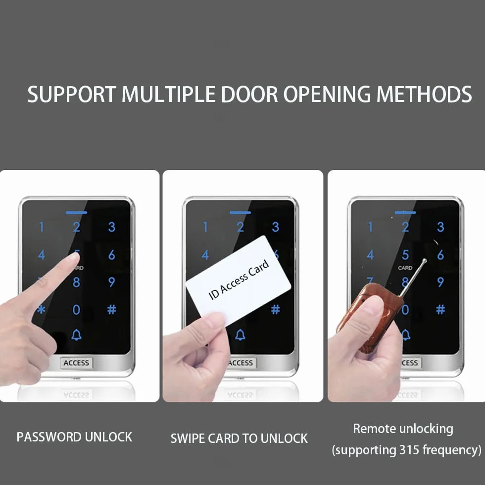 YAVIS Tastiera impermeabile all'aperto RFID Sistema di controllo di accesso, Dispositivo di verifica dell'accesso a chiave retroilluminato a tocco completo WG26/34 125 kHz Lettore di schede X13