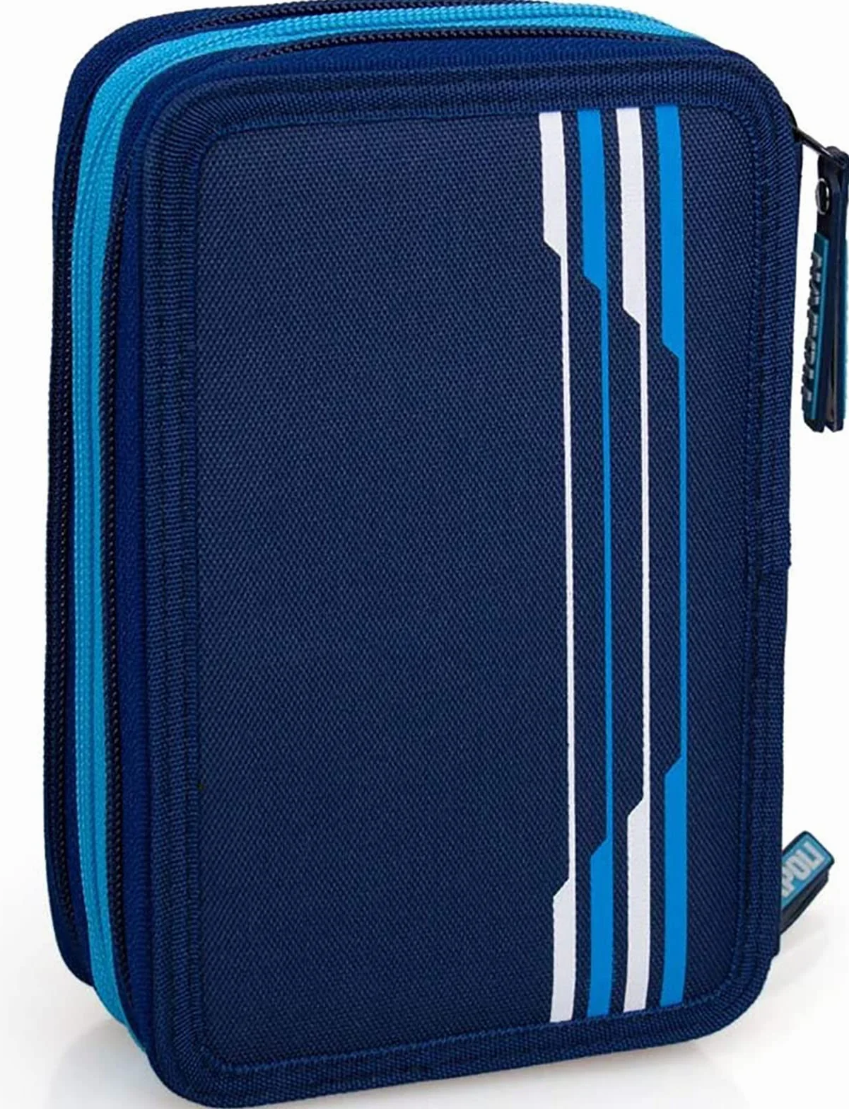 ssc napoli INACIO Astuccio Scuola Napoli Azzurri PARTENOPEI MULTISCOMPARTO 3 Zip PORTACOLORI PENNARELLI Giotto CM.20X13X6-99324