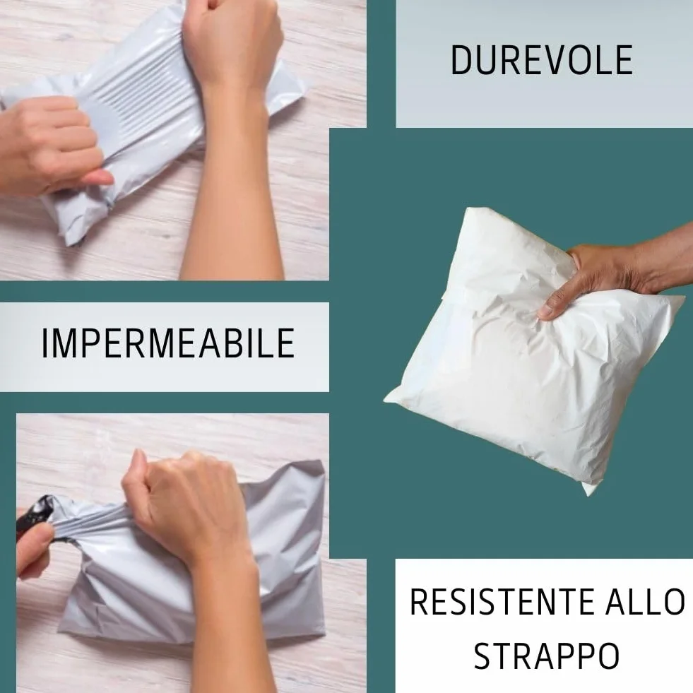 Buste da spedizione 35x45 cm 25 pezzi bianche LDPE 50 µm autoadesive