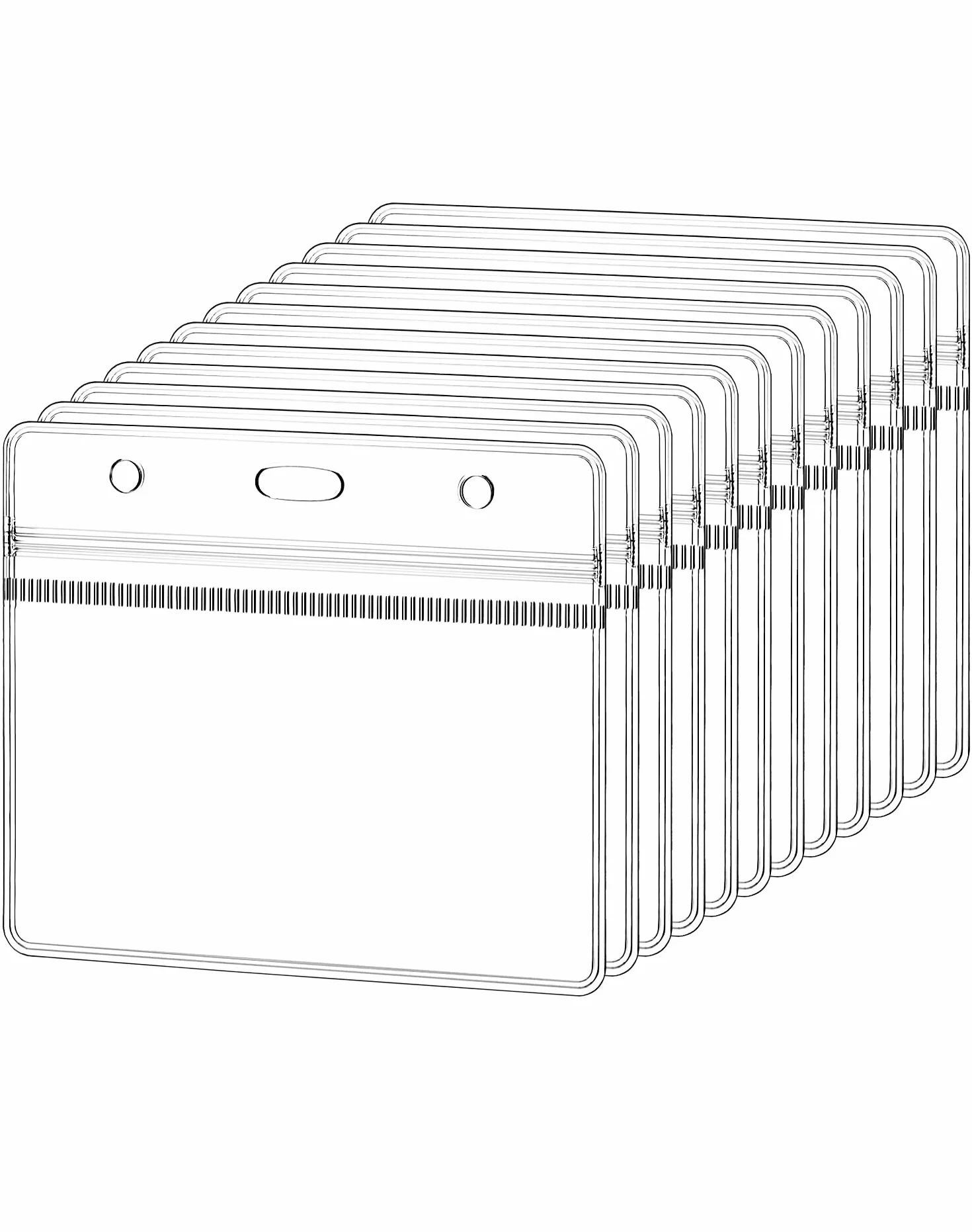 QWORK Porta tessere orizzontali 100x82 mm 88x55 mm plastica ispessita 0,56 mm 100 pezzi