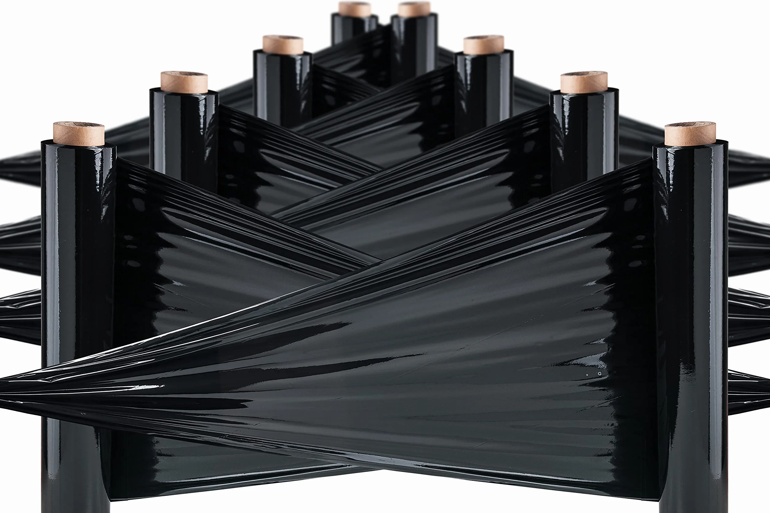OFITURIA Pellicola nera per imballaggio da 50 cm x 200 metri di lunghezza – rotolo di pellicola elastica manuale per imballaggio industriale – 2 pezzi