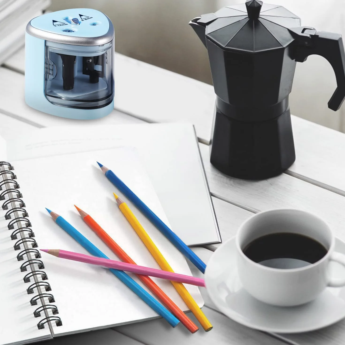 Temperamatite elettrico a batteria per matite colorate da scrivania
