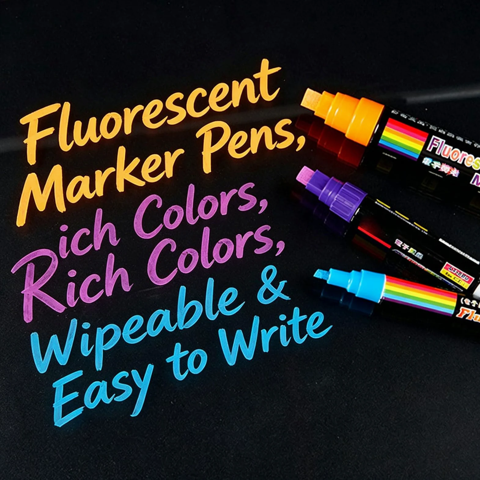 Set 8 pennarelli fluorescenti cancellabili a gesso solubile in acqua per scrivere disegni lavagna in vetro, set pennarelli cancellabili a LED in acrilico