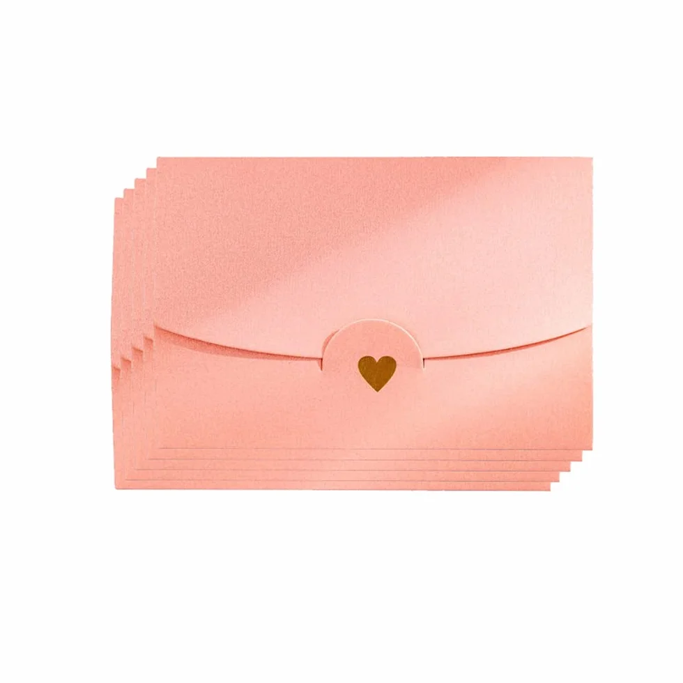 Mini Buste Rosa 50 Pezzi con Chiusura a Cuore per Inviti Matrimoni Carte Regalo Fai Da Te