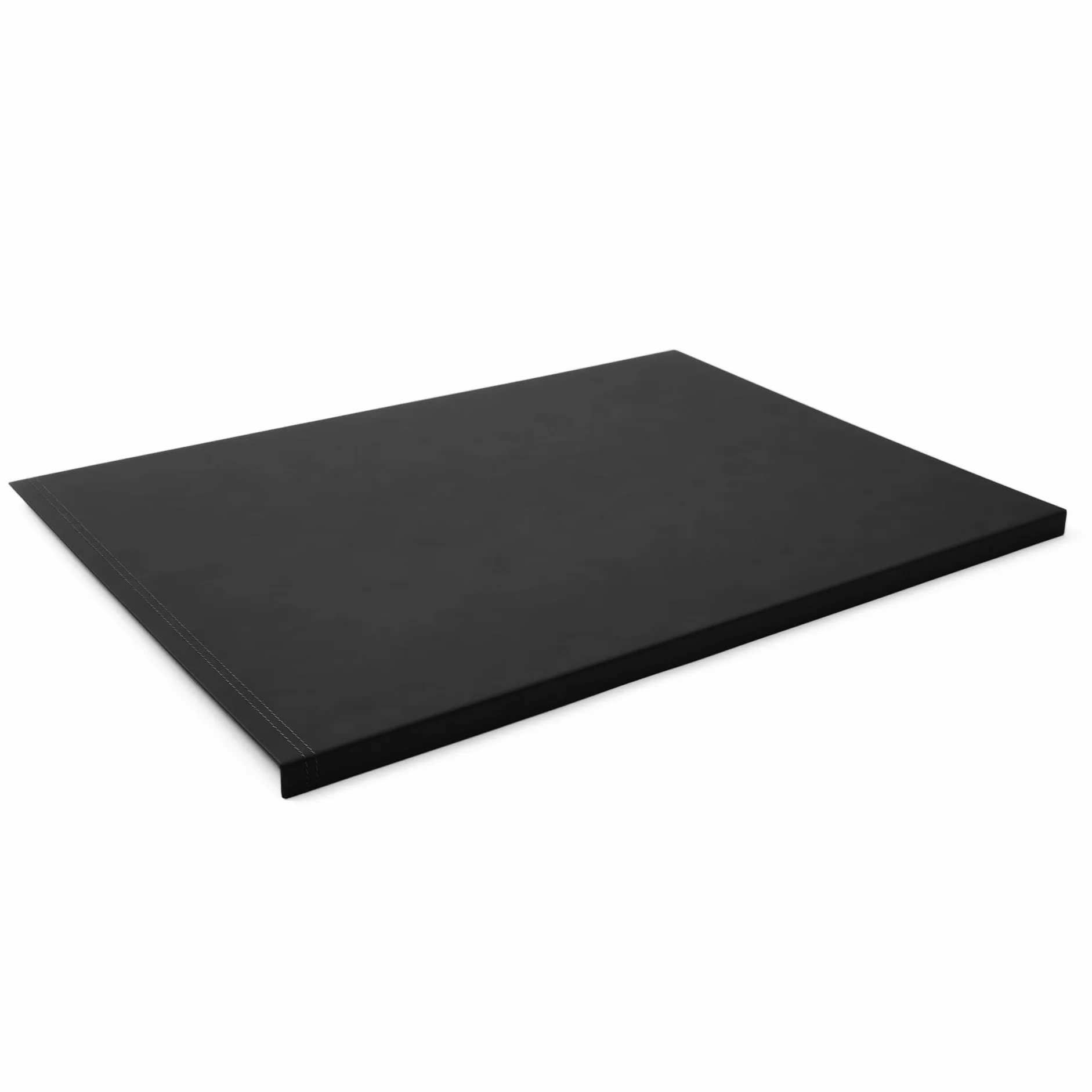 Eglooh - Urania - Sottomano Scrivania Ufficio in Cuoio Nero cm 50x35 - Struttura in Acciaio con Profilo a L, Raffinate Cuciture Artigianali e Fondo Antiscivolo - Made in Italy