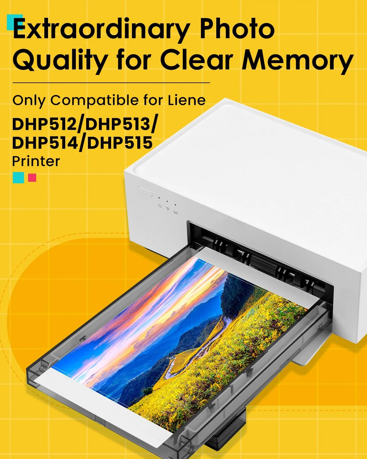 Liene Amber M100/M200/M110/M210 4"x6" Carta Fotografica LP-80 10x15cm Pacchetto 80 + 2 Cartucce Inchiostro