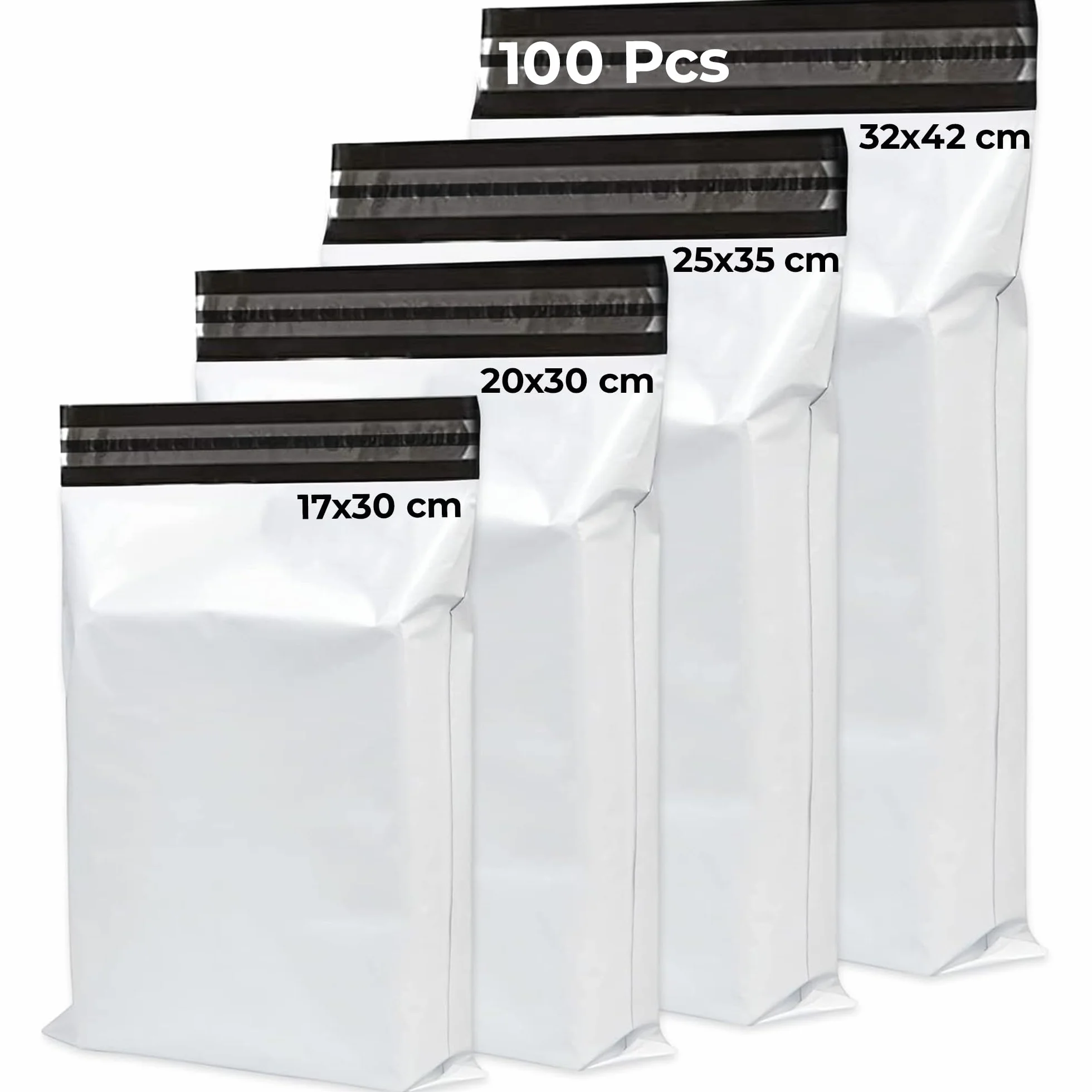 Sacchetti Spedizione Autoadesivi Opaqui 100Pcs 4 Misure Resistenti all'Acqua e Strappi per Vinted