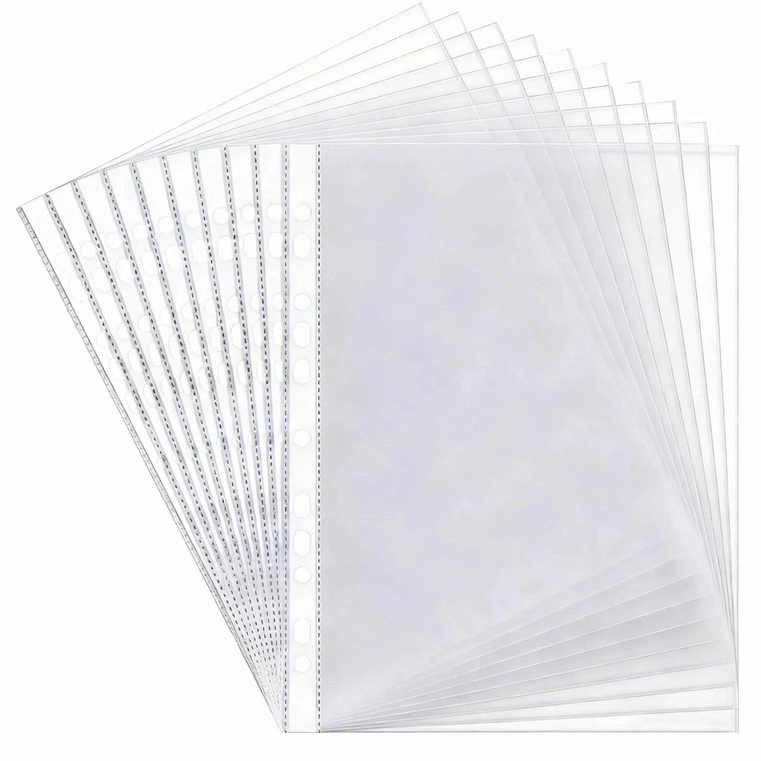 Buste Trasparenti A4 120µ Extra Spesse 100 Pezzi 11 Fori Apertura Superiore