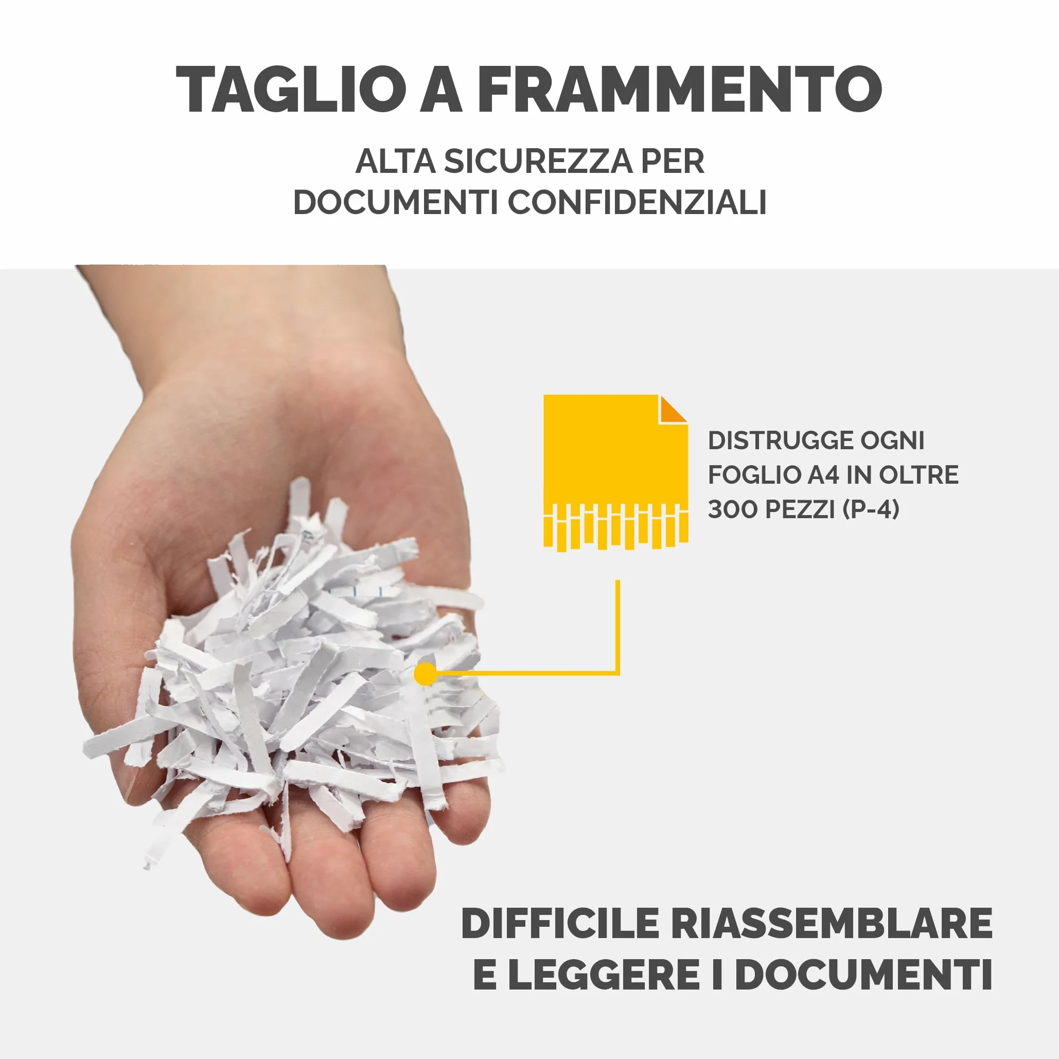 Fellowes Distruggi documenti a frammento FS-6C, 6 fogli, per casa e piccolo ufficio, uso personale, cestino da 15 litri, distruggidocumenti nero [ESCLUSIVA AMAZON]