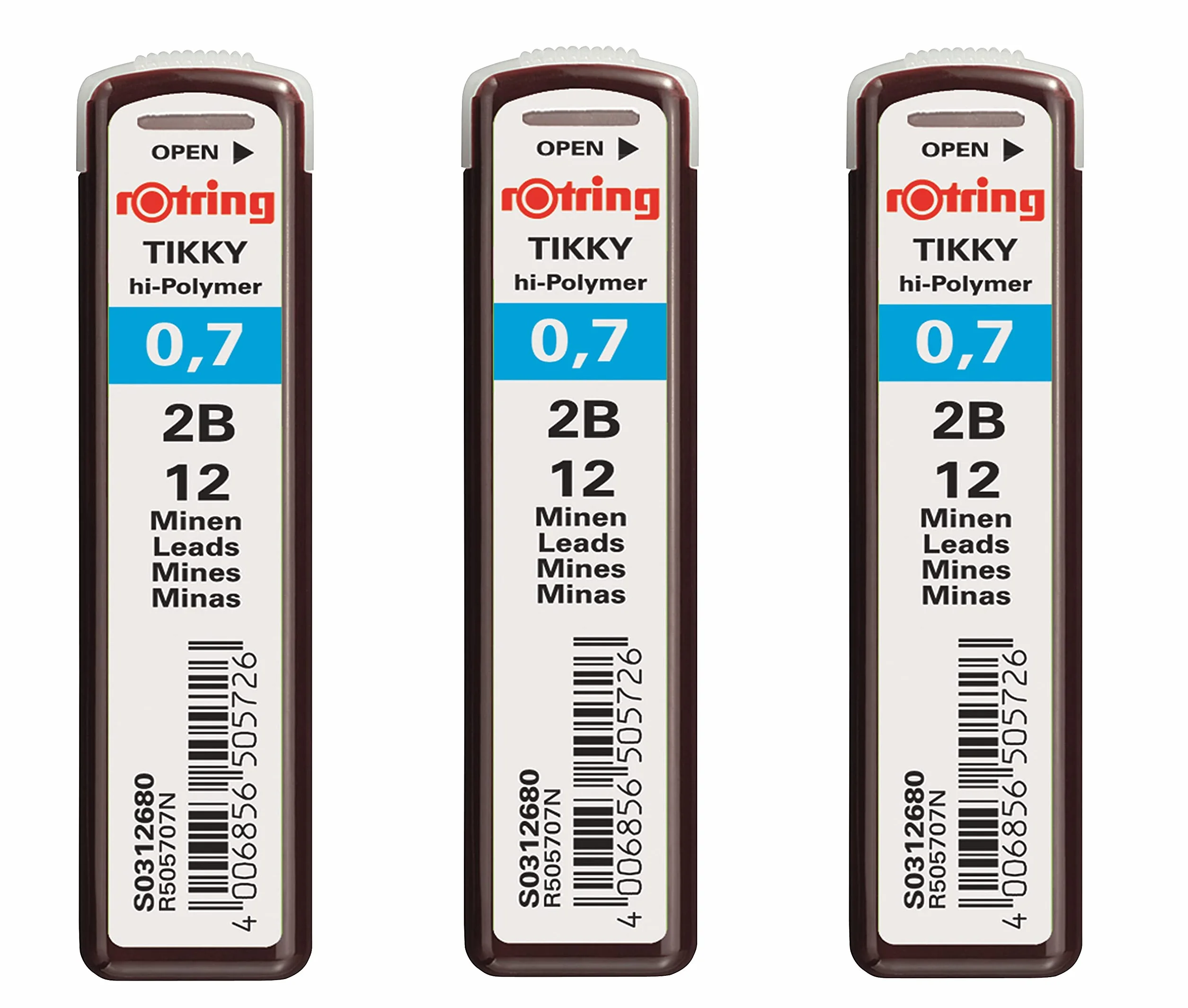 Rotring Tikky Ricariche per matite meccaniche 0,7 mm 2B 36 sztuk