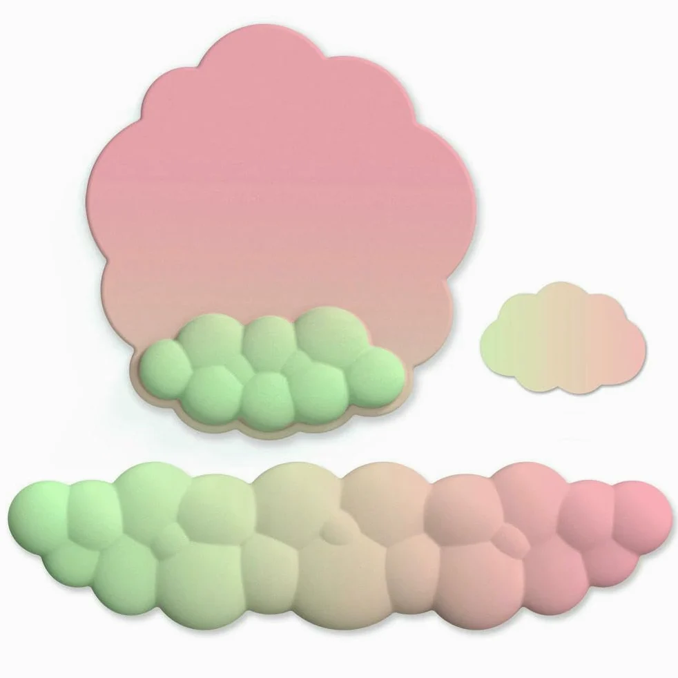 GLDFW Cloud - Supporto poggiapolsi ergonomico in memory foam, base antiscivolo per tastiera e mouse, tappetino per mouse per casa e ufficio