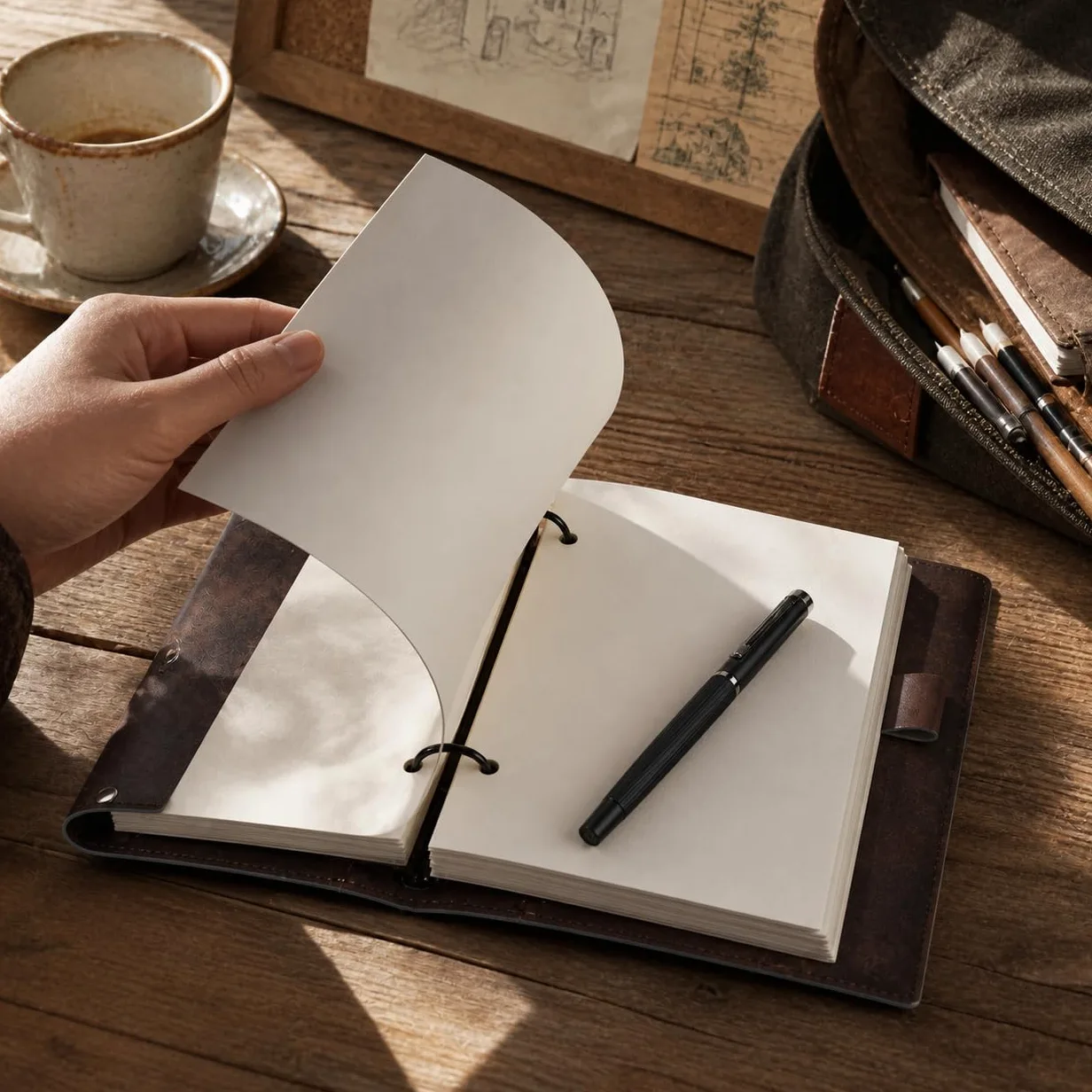 Quaderno Fo Mobili Copertina Morbida, Carta senza acidi - include penna metallo - per disegno - copertina in PU