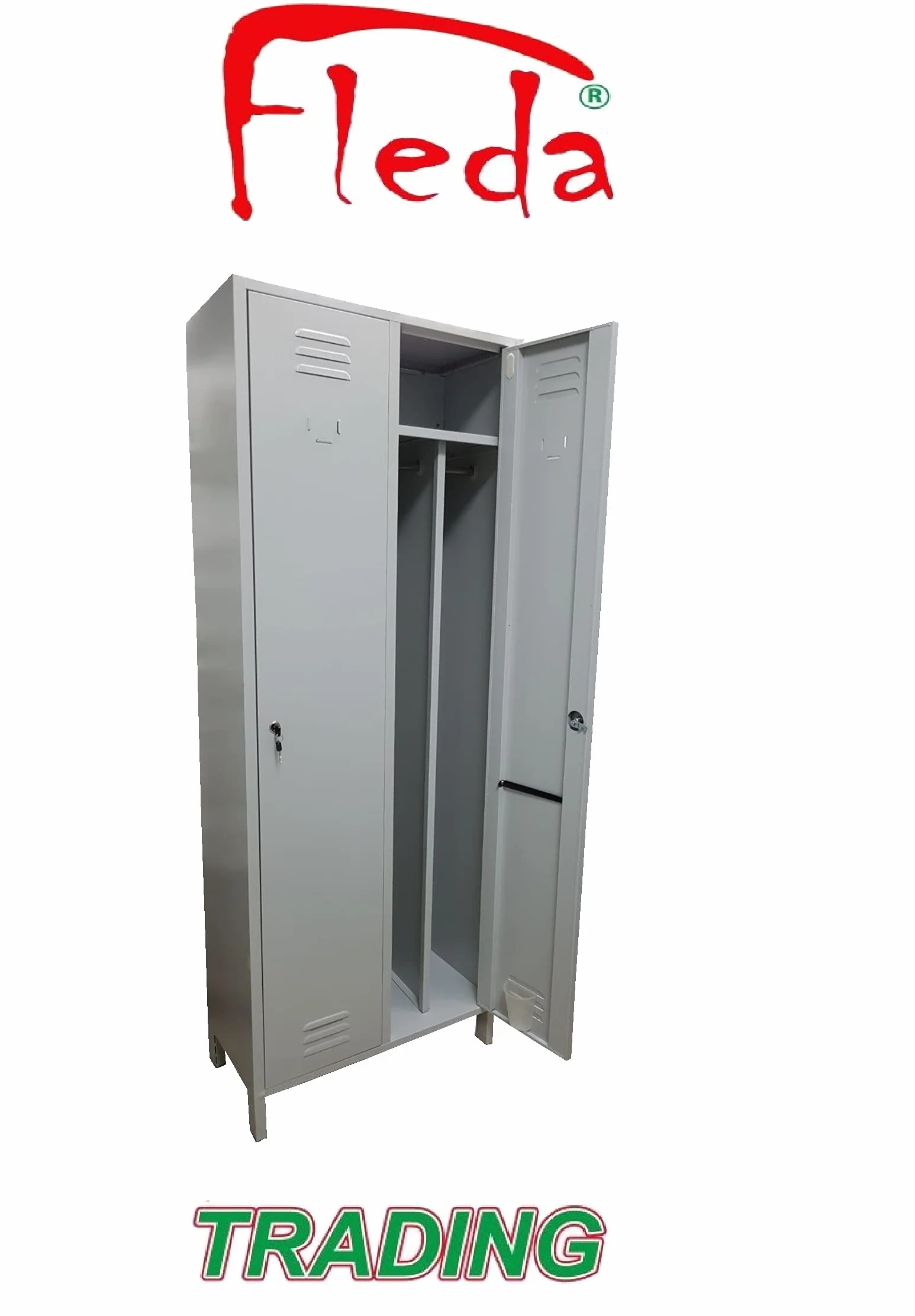 Armadio Armadietto Spogliatoio in metallo Sporco/Pulito 2 Posti Salva Spazio Dim. 68x34x180h cm