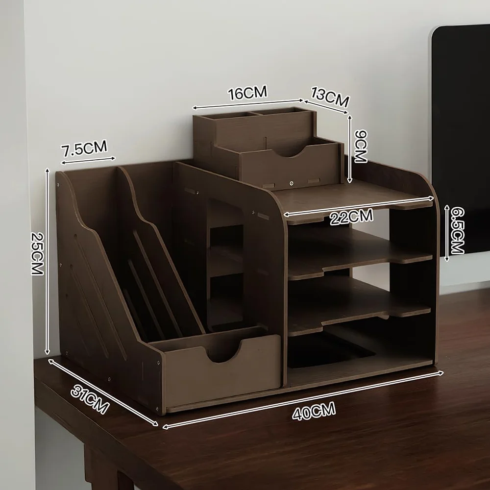 Offerte di forniture per insegnanti, Noce nera, Portadocumenti 4x2 | portadocumenti e portapenne, cassetti per organizer da scrivania, prodotti di carta per ufficio