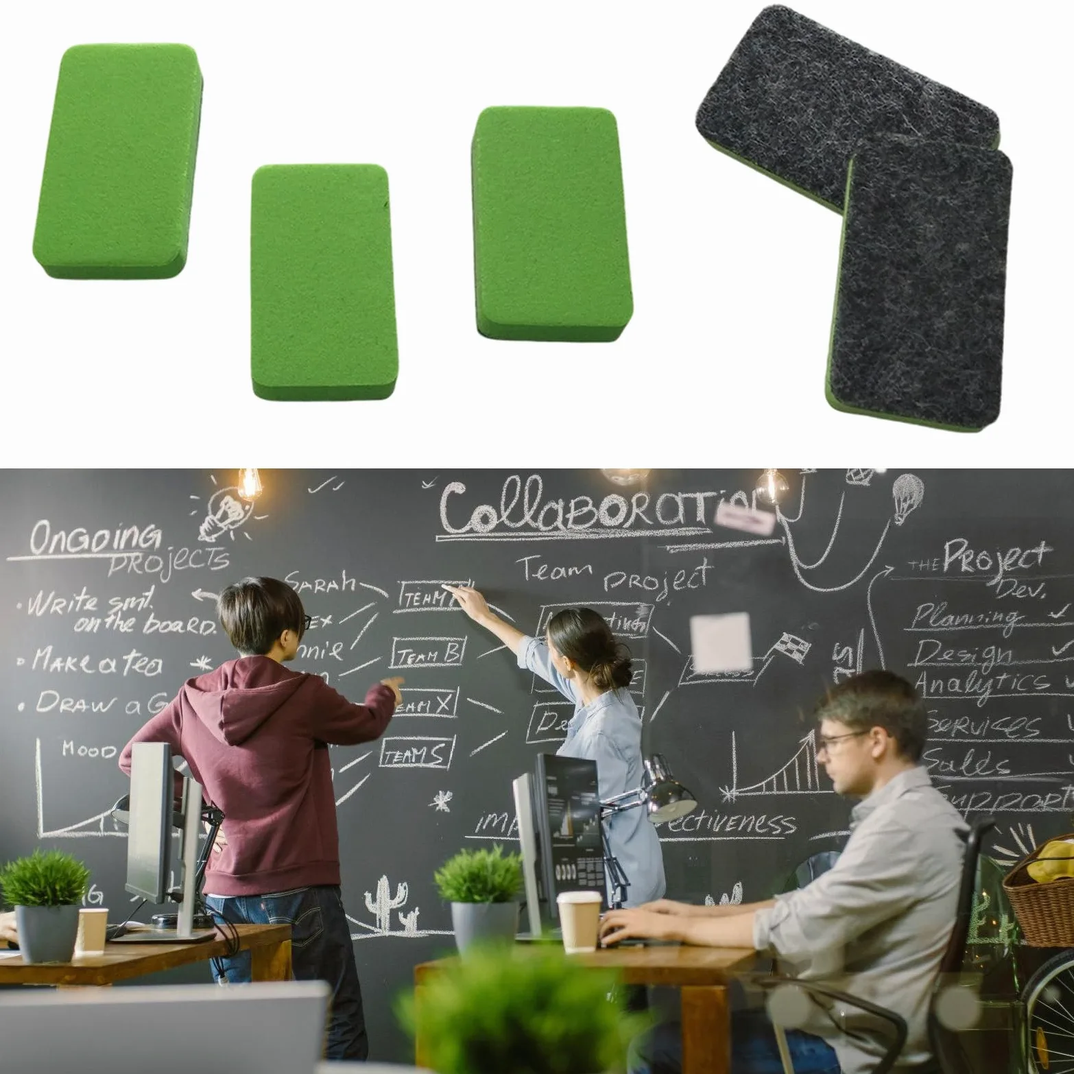 50 gomme da cancellare piccole in EVA per lavagna bianca con feltro, piccole lavagne per insegnanti, studenti, materiale scolastico, cancellini per lavagna bianca scolastica