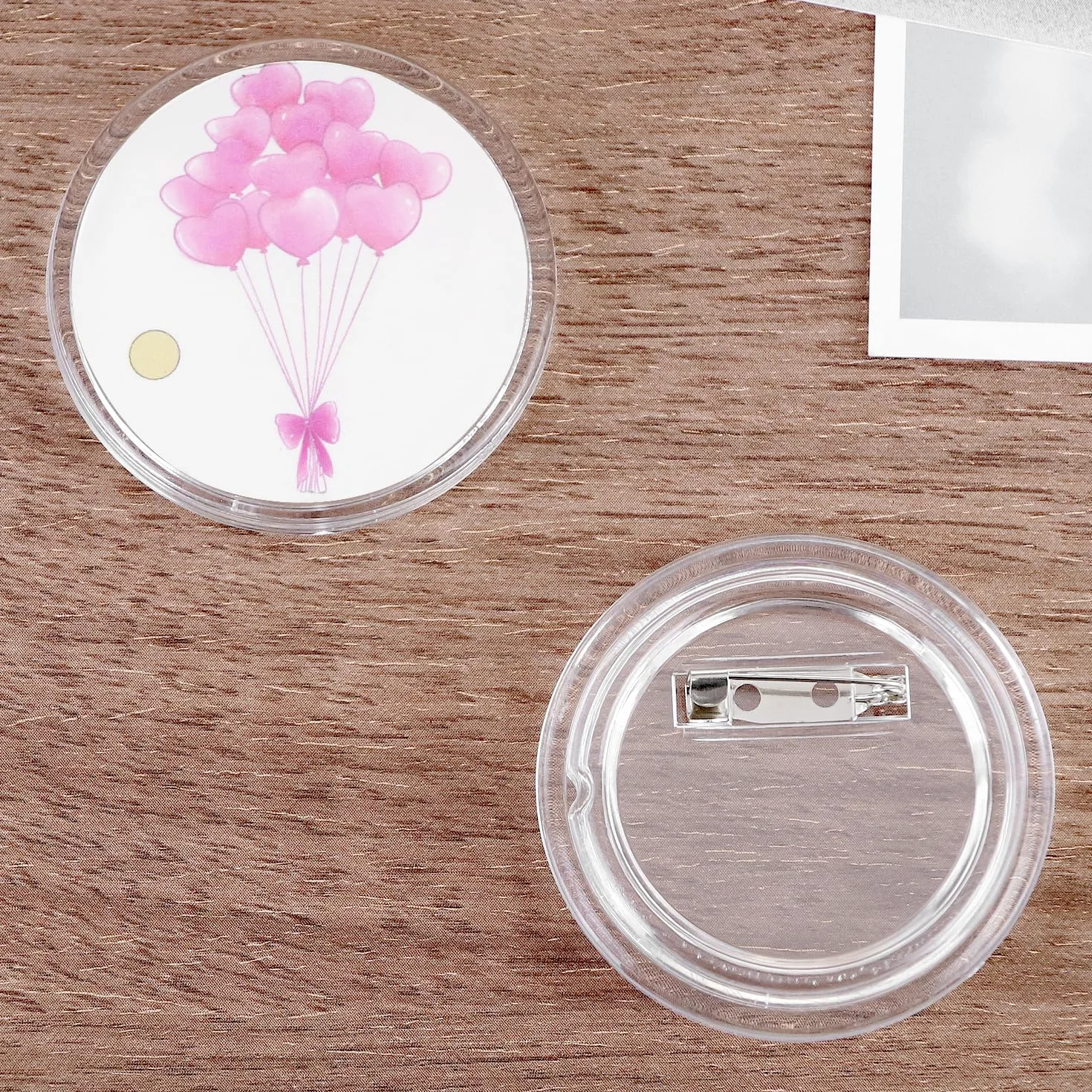 QWORK 30 Pezzi Spille Personalizzabili 60mm Acrilico Trasparente per Decorazione