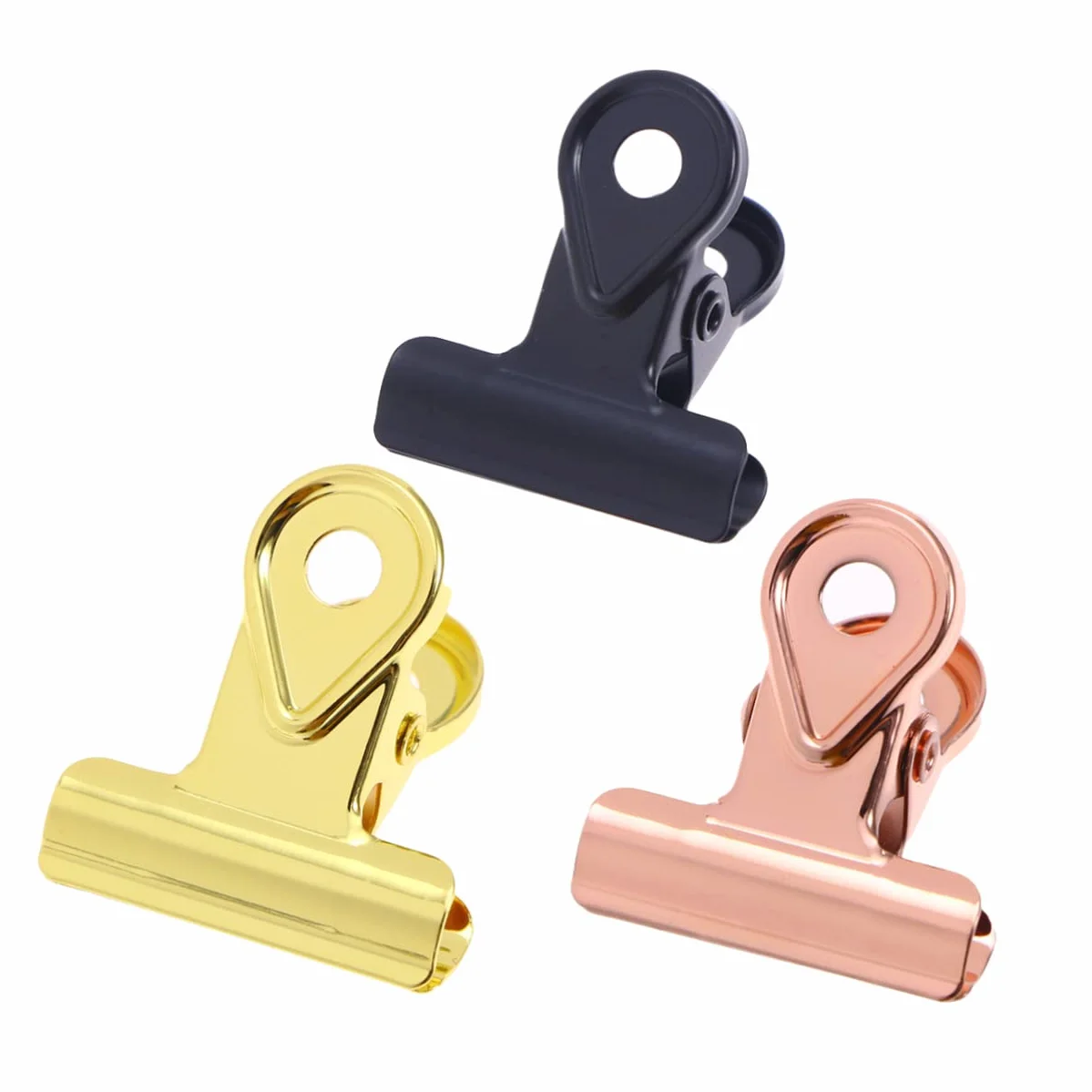 Lurrose 45pezzi Clip Hinge Fermacarte Rame Per e Casa Per Documenti e Colori Rosa e Opaco
