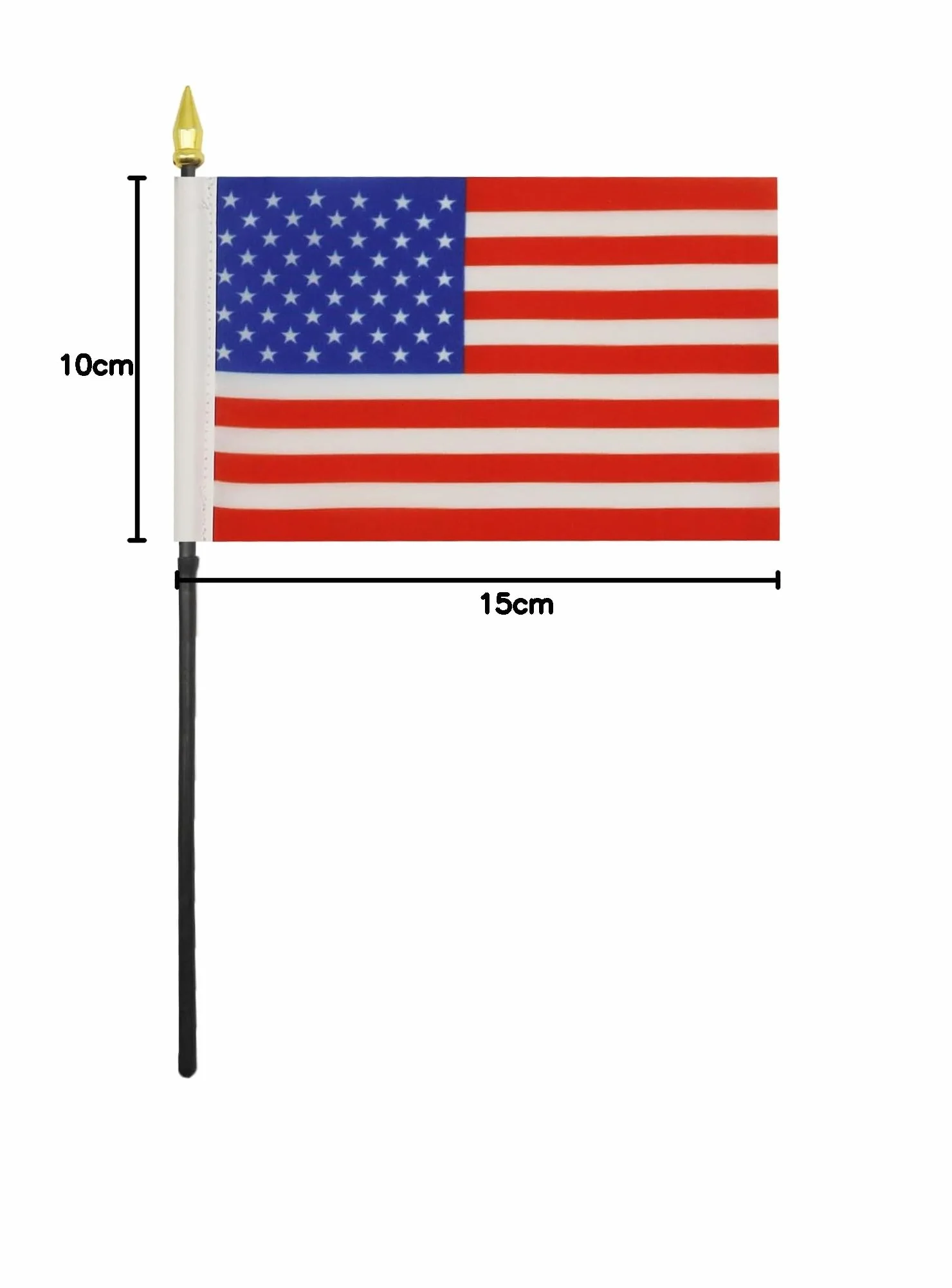 AZ FLAG Bandiera da Tavolo Stati Uniti 15x10cm Punta Dorata - Bandierina Americana USA