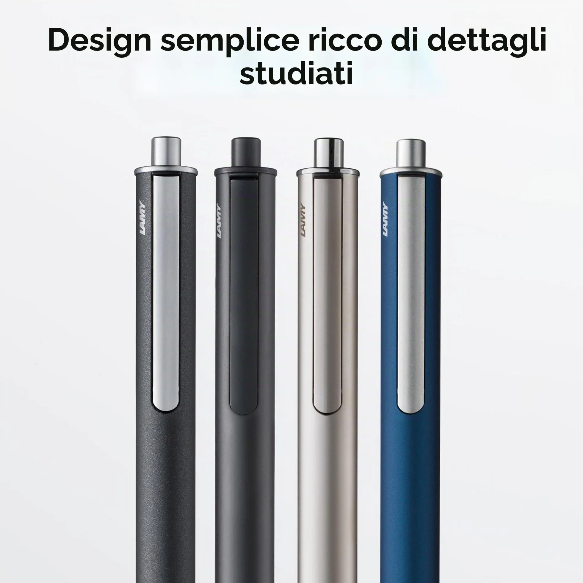 Lamy swift black roller- semplice con un'esperienza di scrittura fluida - involucro robusto in acciaio inossidabile e larghezza di tratto B - con refill roller M 66 blue