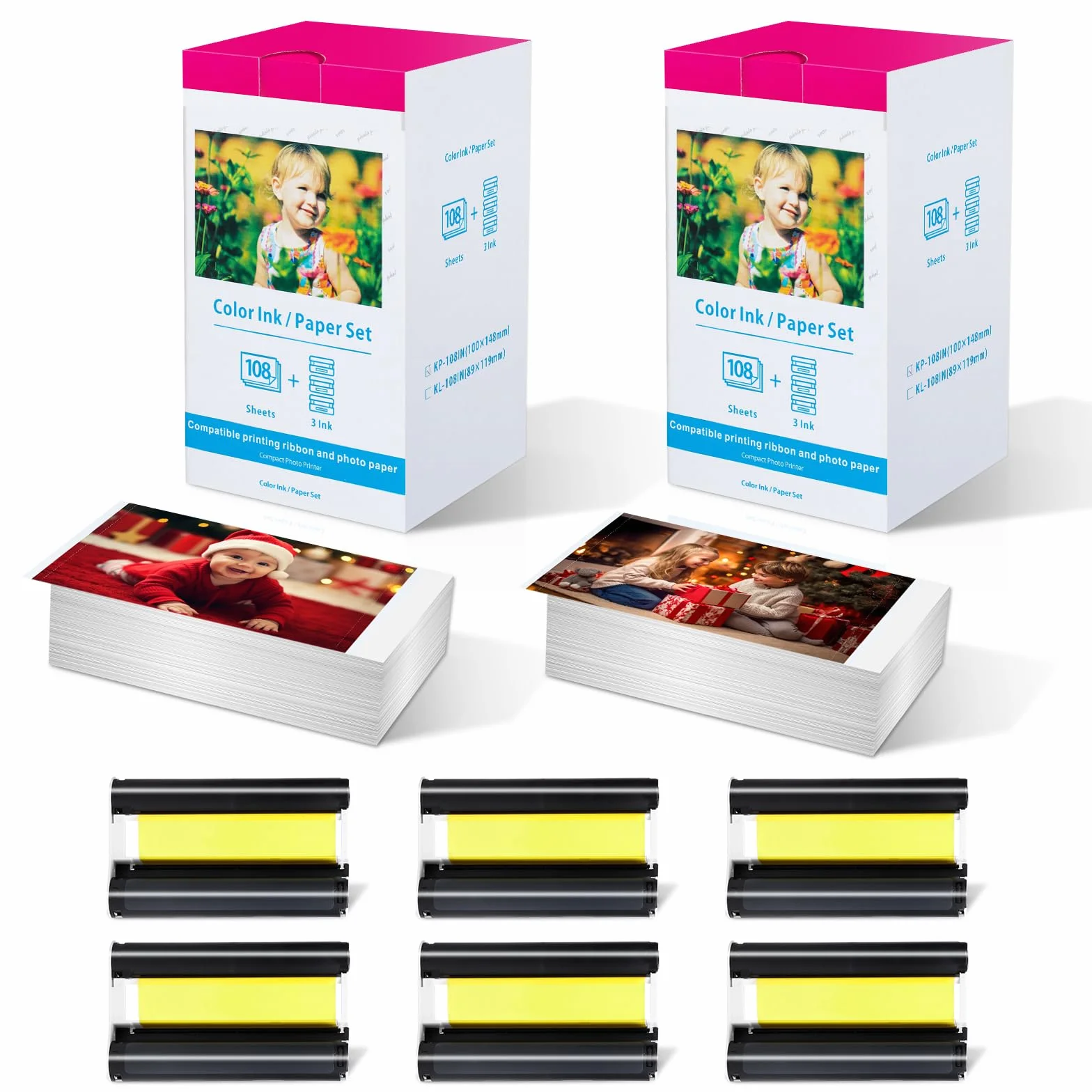 Carta fotografica Canon CP1300 compatibile Selphy CP1500 CP1200 CP1000 CP910 CP800 KP-108IN 108 fogli 100x148mm