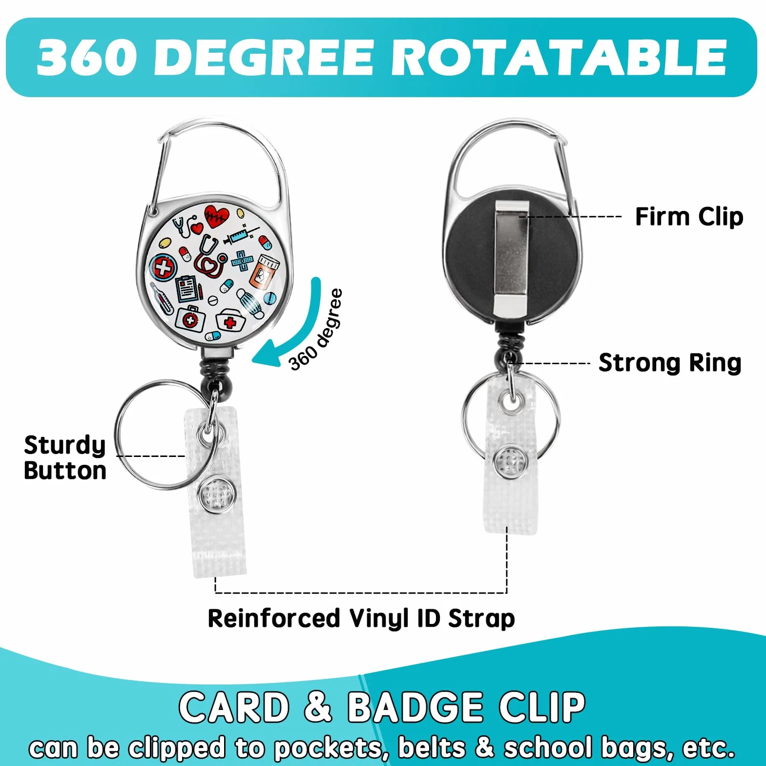 Porta badge identificativo con cordino staccabile per collo (Infermiera)