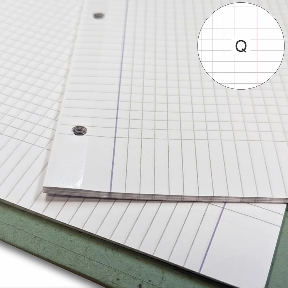 BM BeMore Ricambi Bandup A4 Con Banda Rinforzata Rigatura Q Quadretti 5mm Con Margini Per Elementari Confezione Da 40 Fogli Carta 90G/Mq