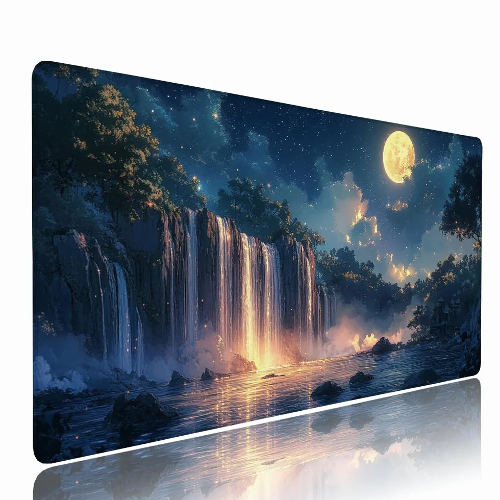 Tappetino Mouse Gaming xxl Accessori Scrivania Ufficio Nero Cielo stellato Grande Tappetino Mouse e Tastiera Sottomano da Scrivania 1200x600x3mm Base Antiscivolo, per PC Laptop Studio Casa d-486