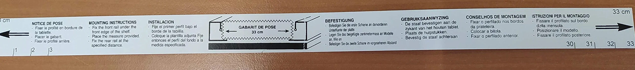 Set di 2 guide in alluminio da avvitare sotto a mensole di legno per cartelle sospese