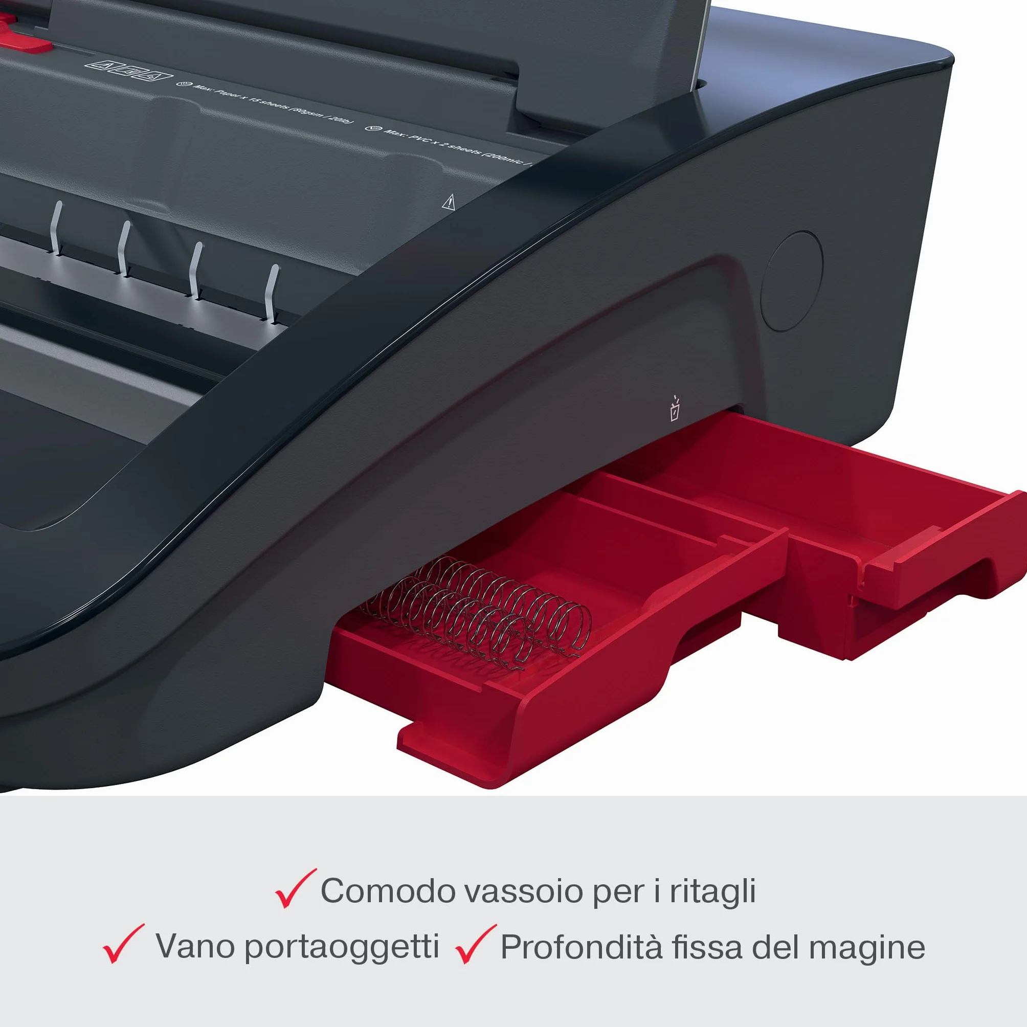 GBC CombBind CB12 Rilegatrice Manuale - Rilega 165 fogli A5/A4, design compatto e leggero, perfora 12 fogli, nero/argento, 4410060