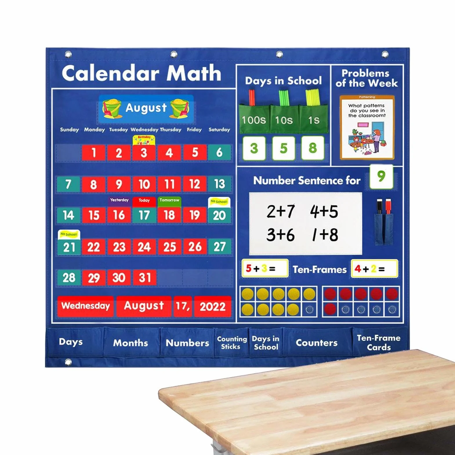 Calendario Matematico Quotidiano Attività Con Materiali Modulari | Tabellone Tascabile Per Attività Matematiche Per Bambini Ragazze Insegnanti Genitori Vacanze Classe Casa Prescolare